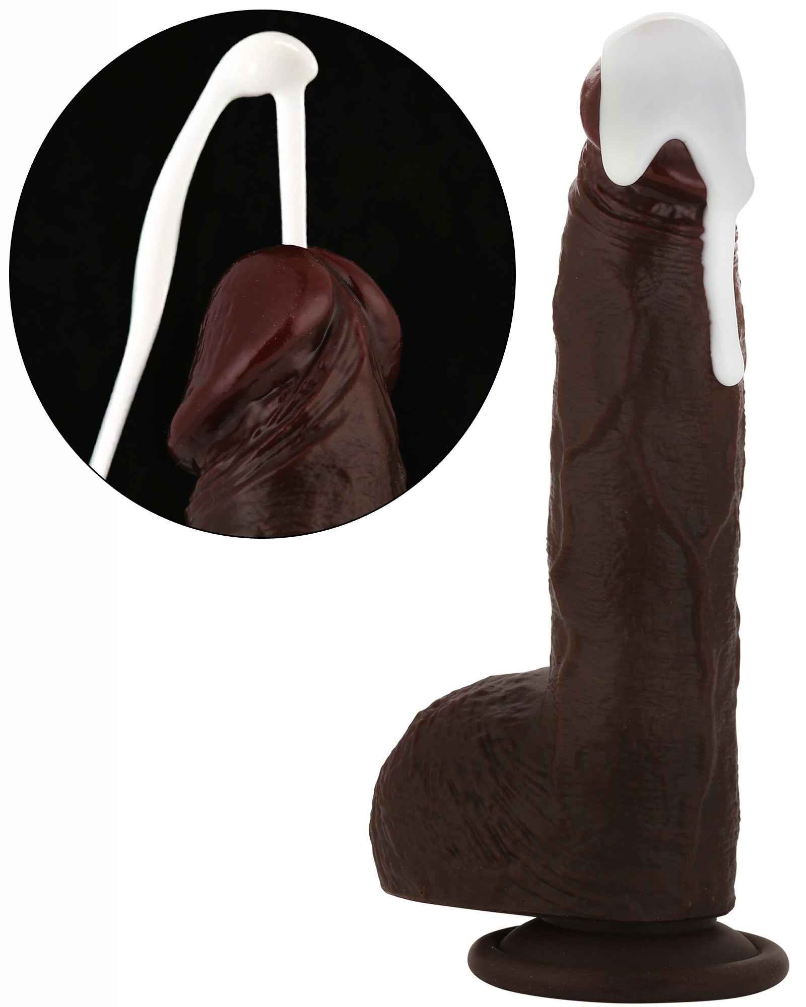 Squirtle 8 inch Squirting Cumming Real Feel Sliding Skin Black