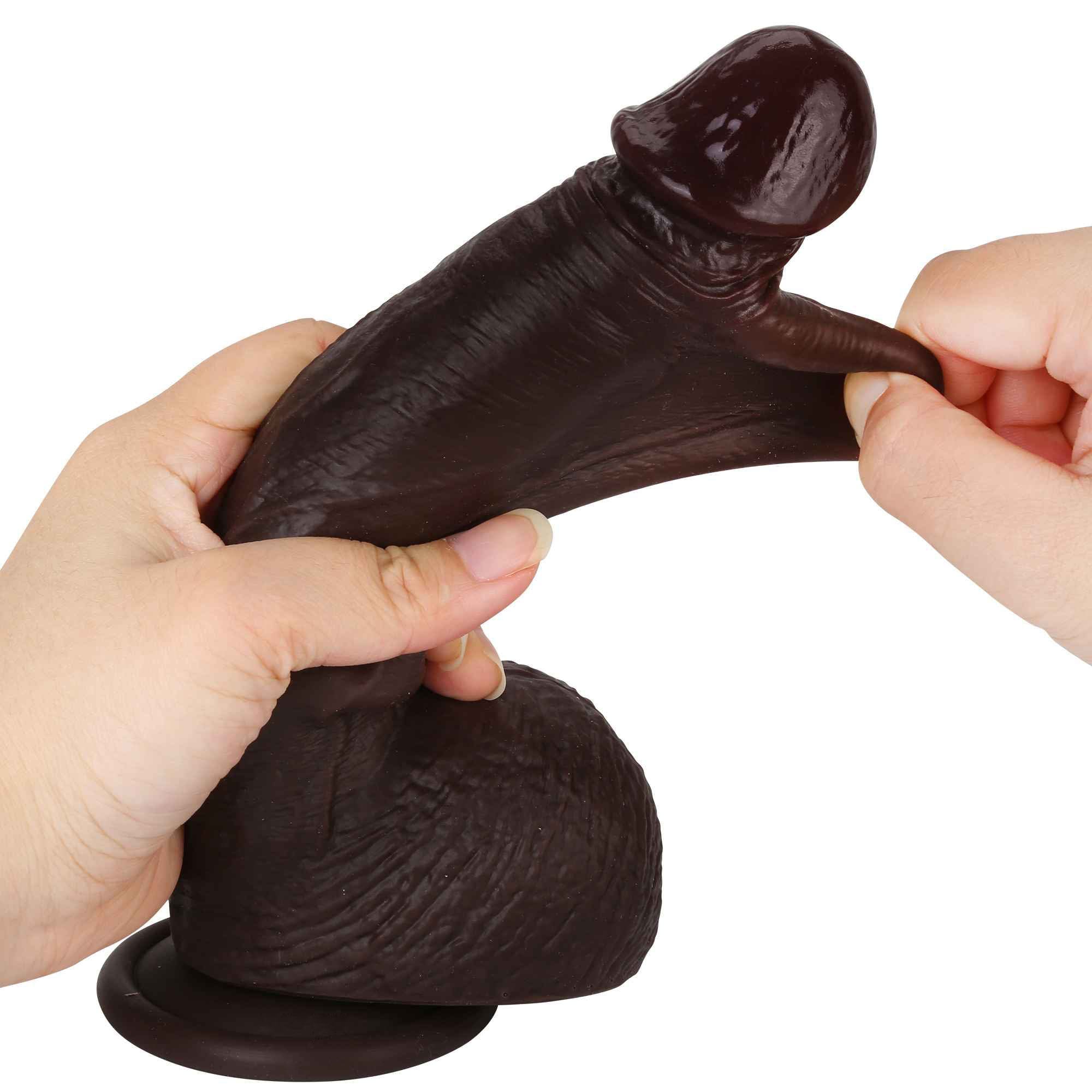 Squirtle 8 inch Squirting Cumming Real Feel Sliding Skin Black