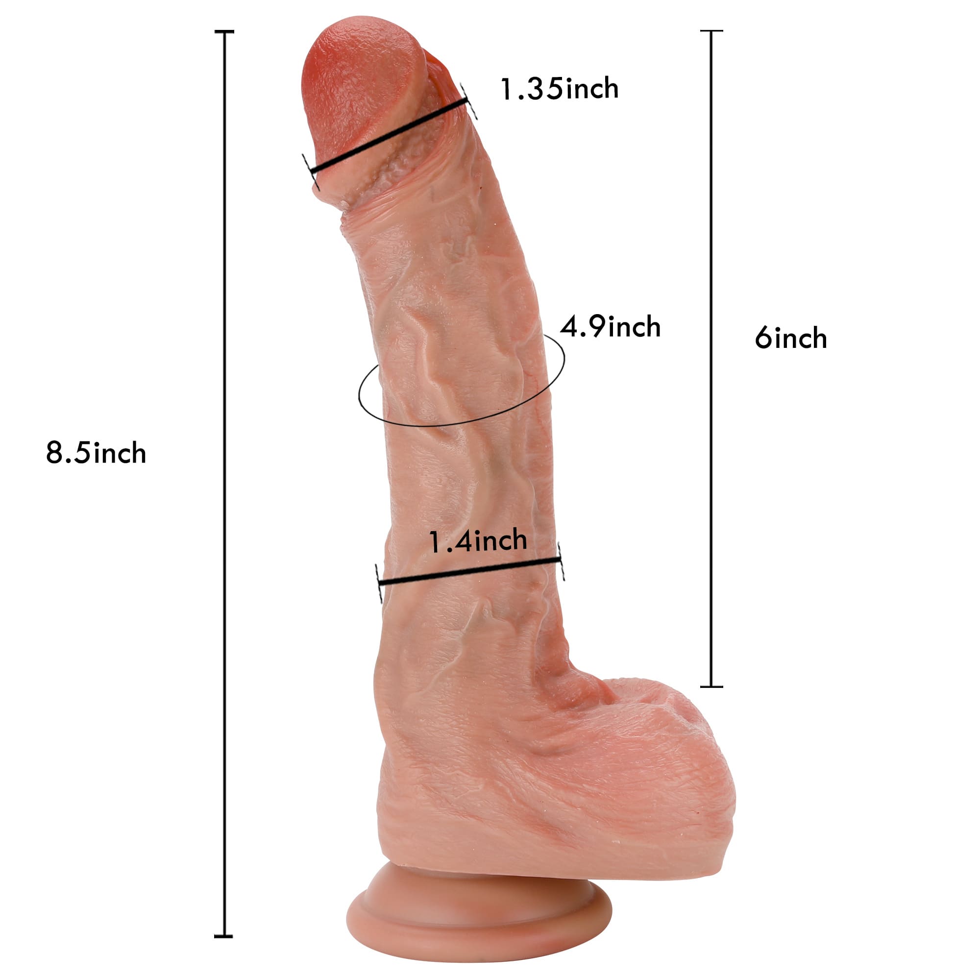 Sweety 8 inch Realistic Dildo Super Realistic Skin RealLike Glan