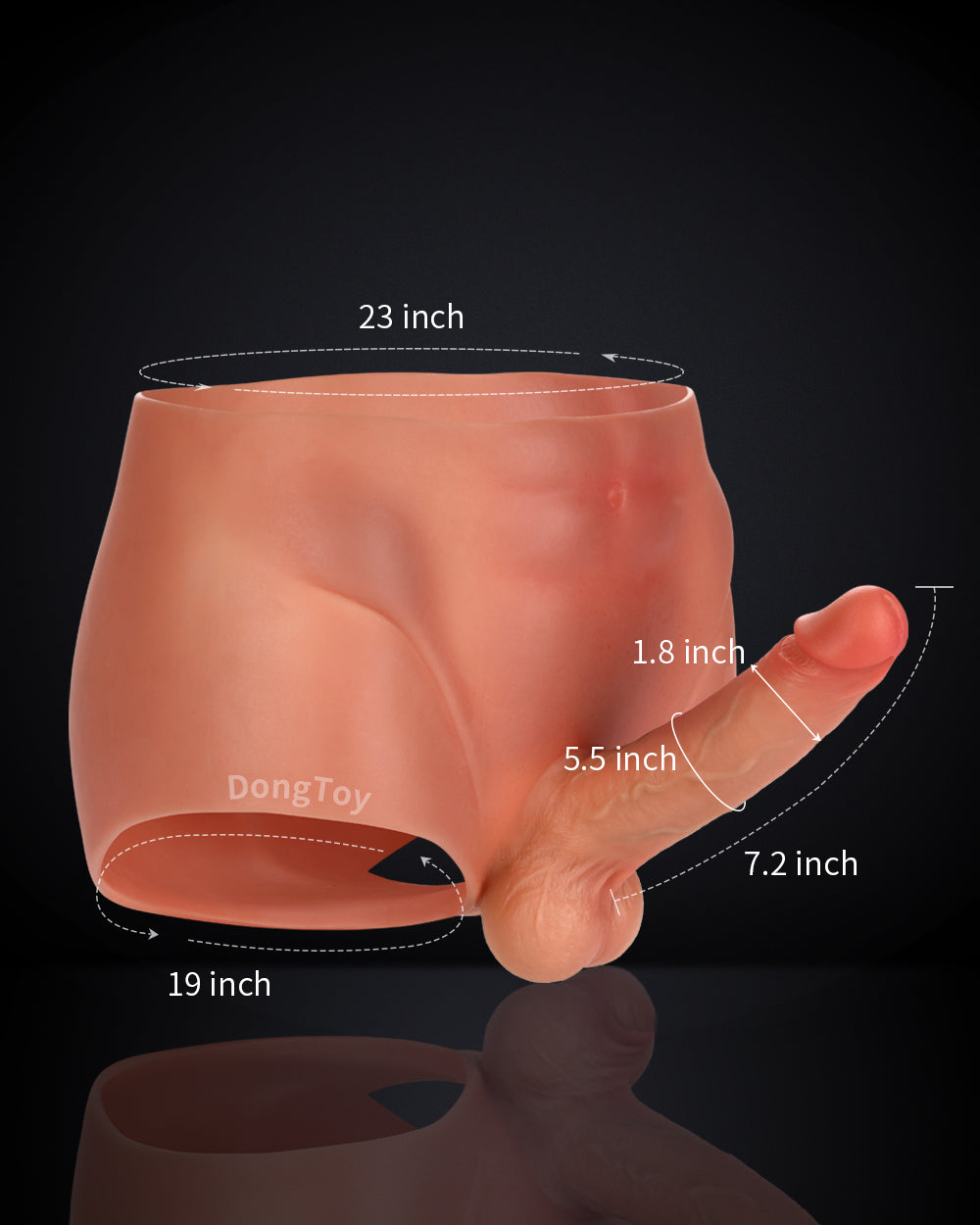 Edwin 7.2 inch Realistic Strap-On Dildo Solid Silicone Wheat