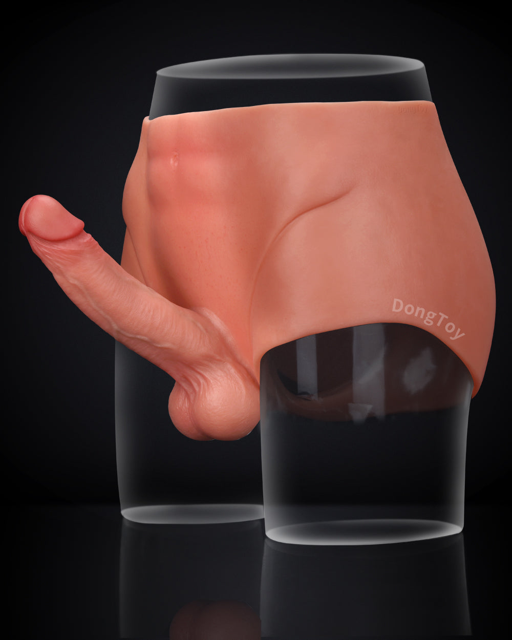 Edwin 7.2 inch Realistic Strap-On Dildo Solid Silicone Wheat
