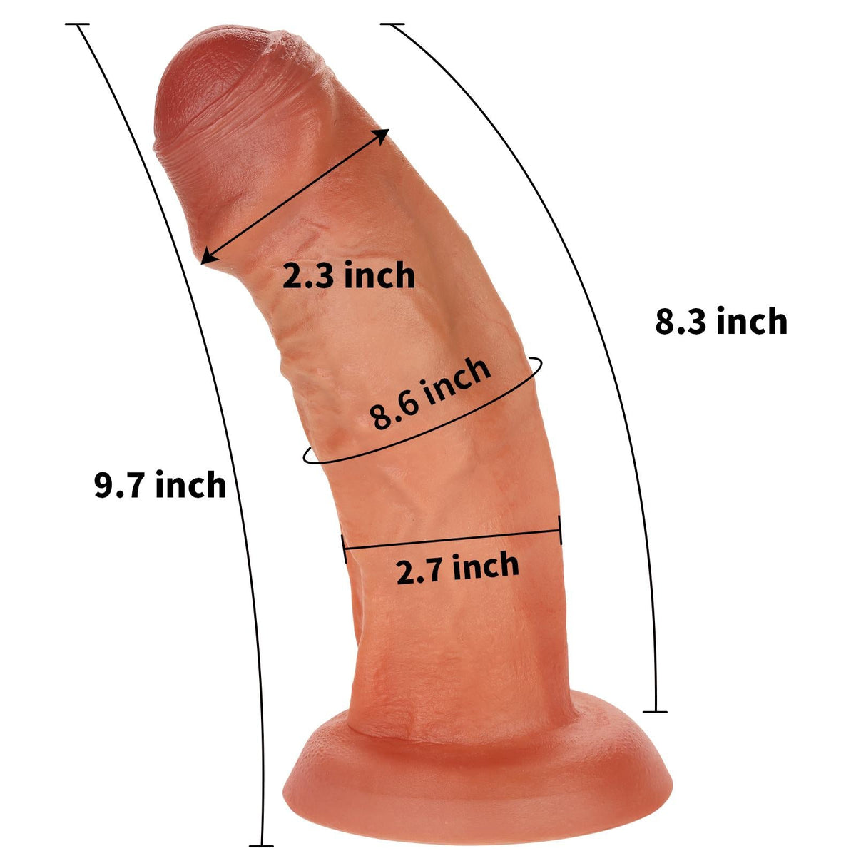 Maximus 9.7 inch Huge Thick Realistic Dildo Brown Girthy Suction Cup