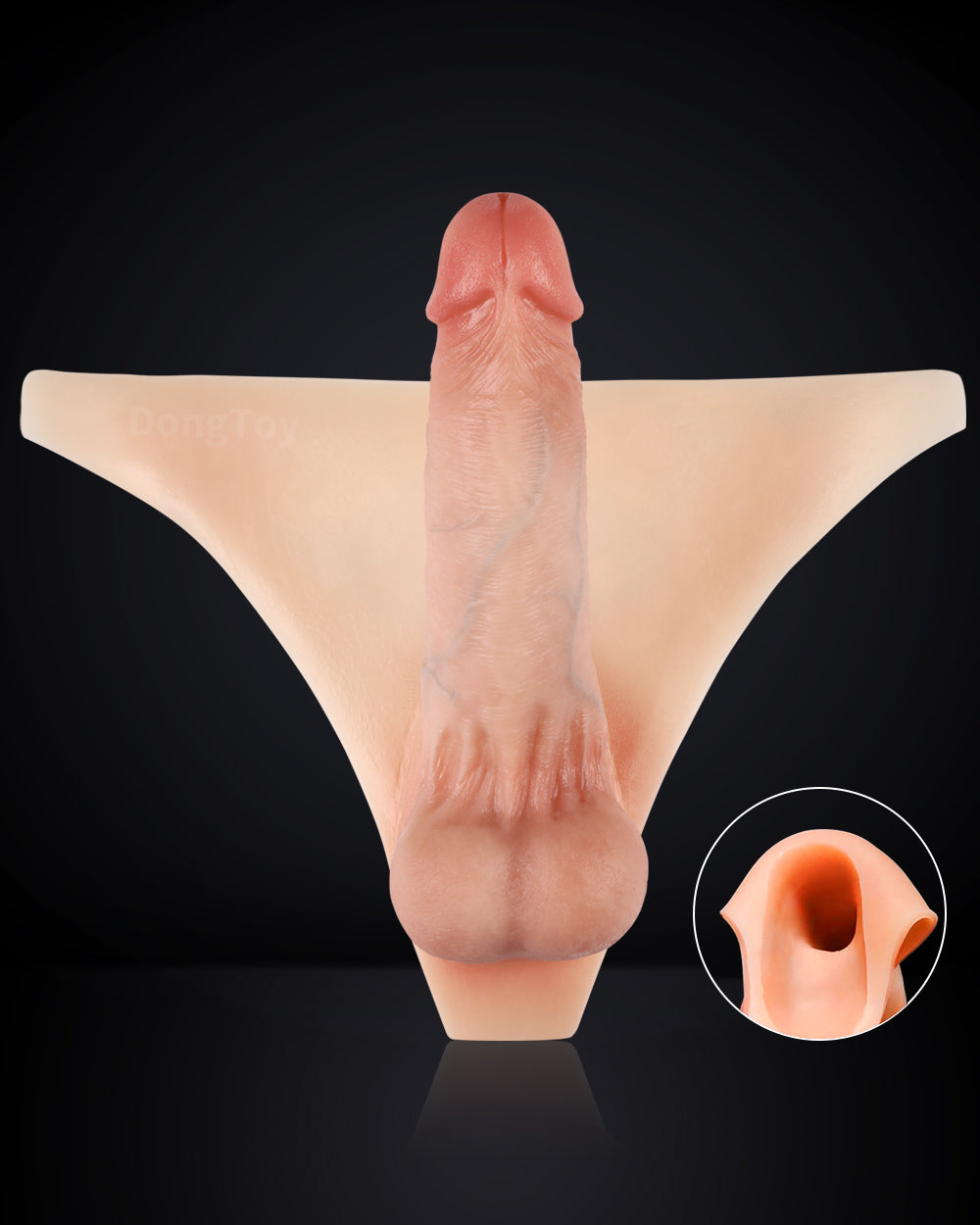 Caden 6 Inch Hollow Sleeve Strap-On Soft Realistic Silicone Dildo