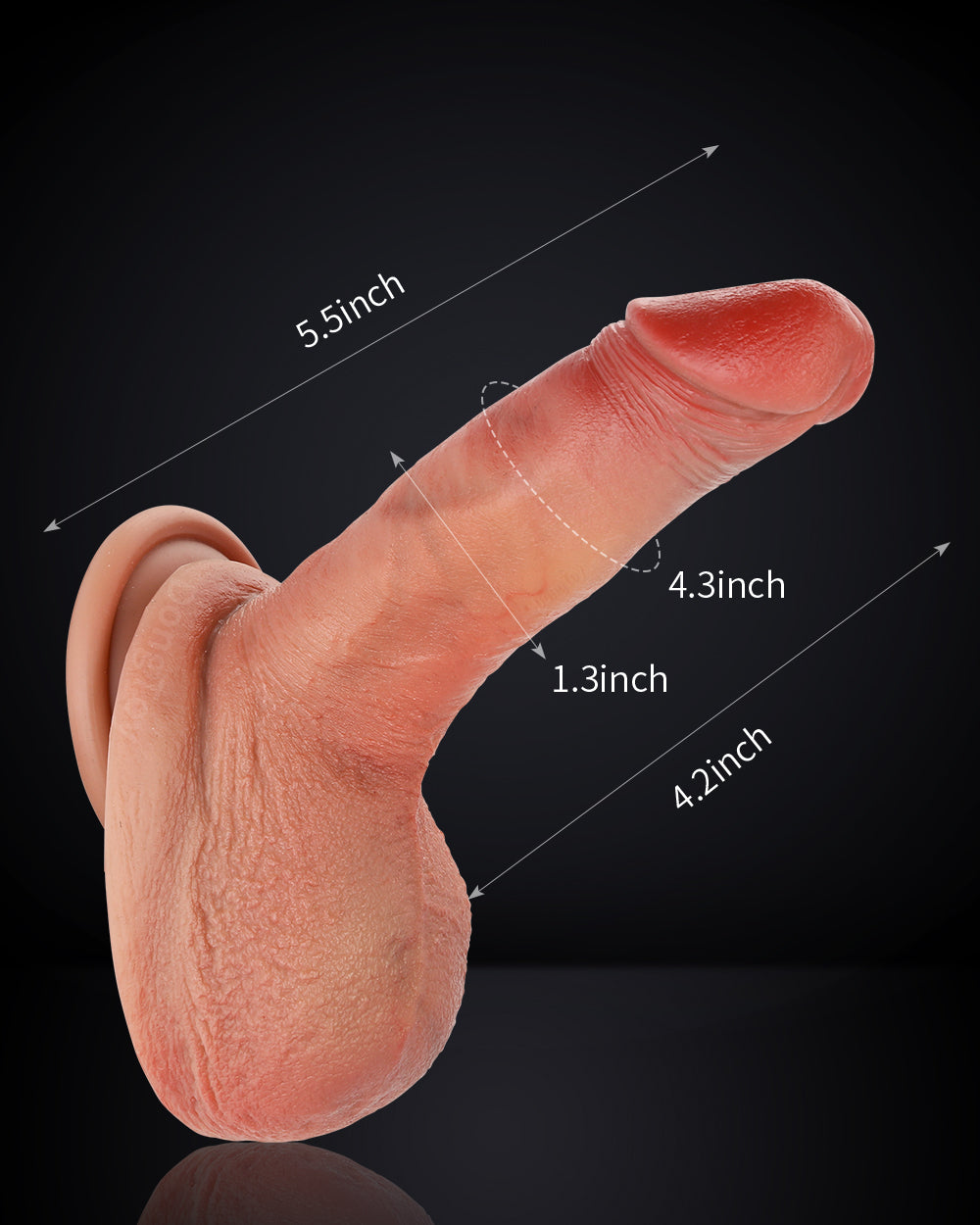 Pocky 5 inch Most Realistic Dildo Brown Skin Realman Dildo