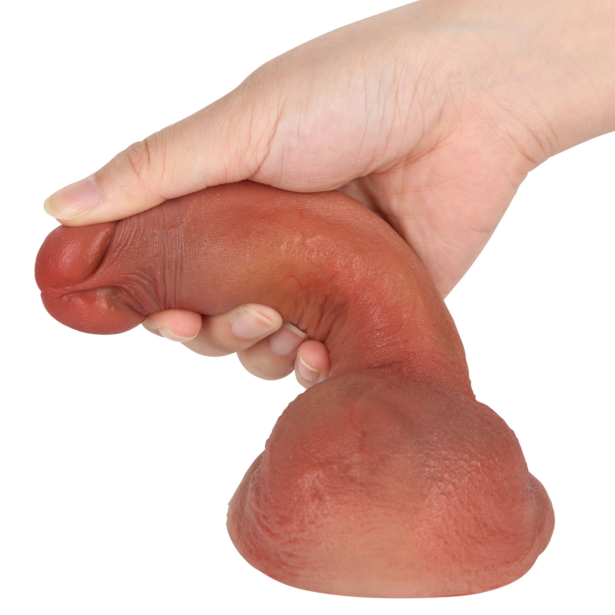 Pocky 5 inch Most Realistic Dildo Brown Skin Realman Dildo