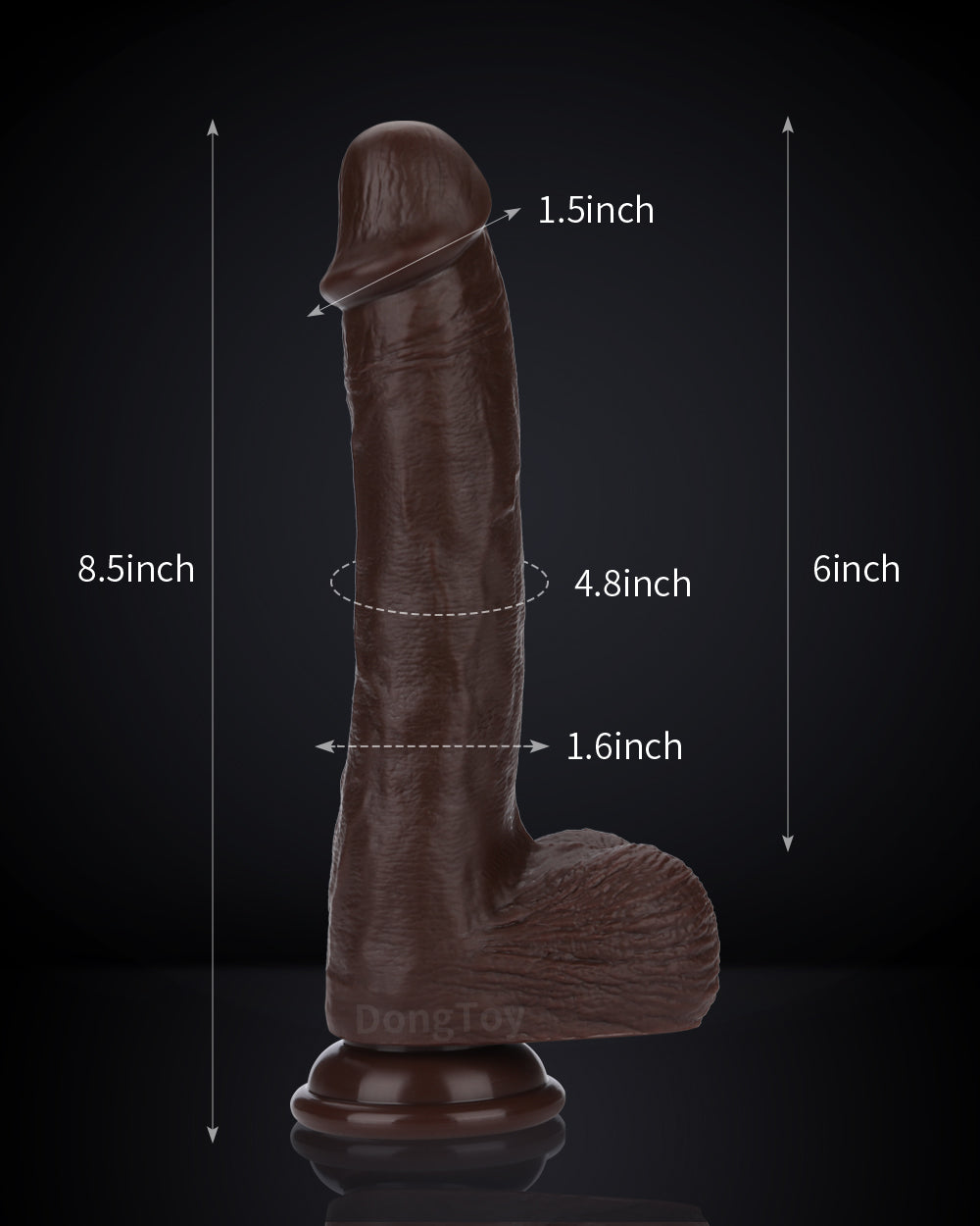 DongToy 8 inch Smart APP Control Adam Thrusting Dildo Vibration Remote Control