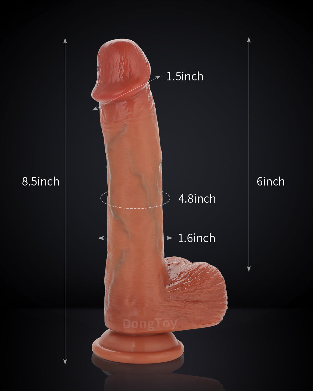DongToy 8 inch Smart APP Control Adam Thrusting Dildo Vibration Remote Control