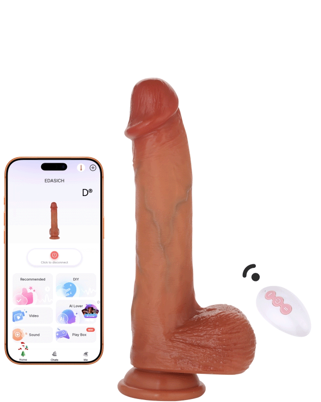 DongToy 8 inch Smart APP Control Adam Thrusting Dildo Vibration Remote Control