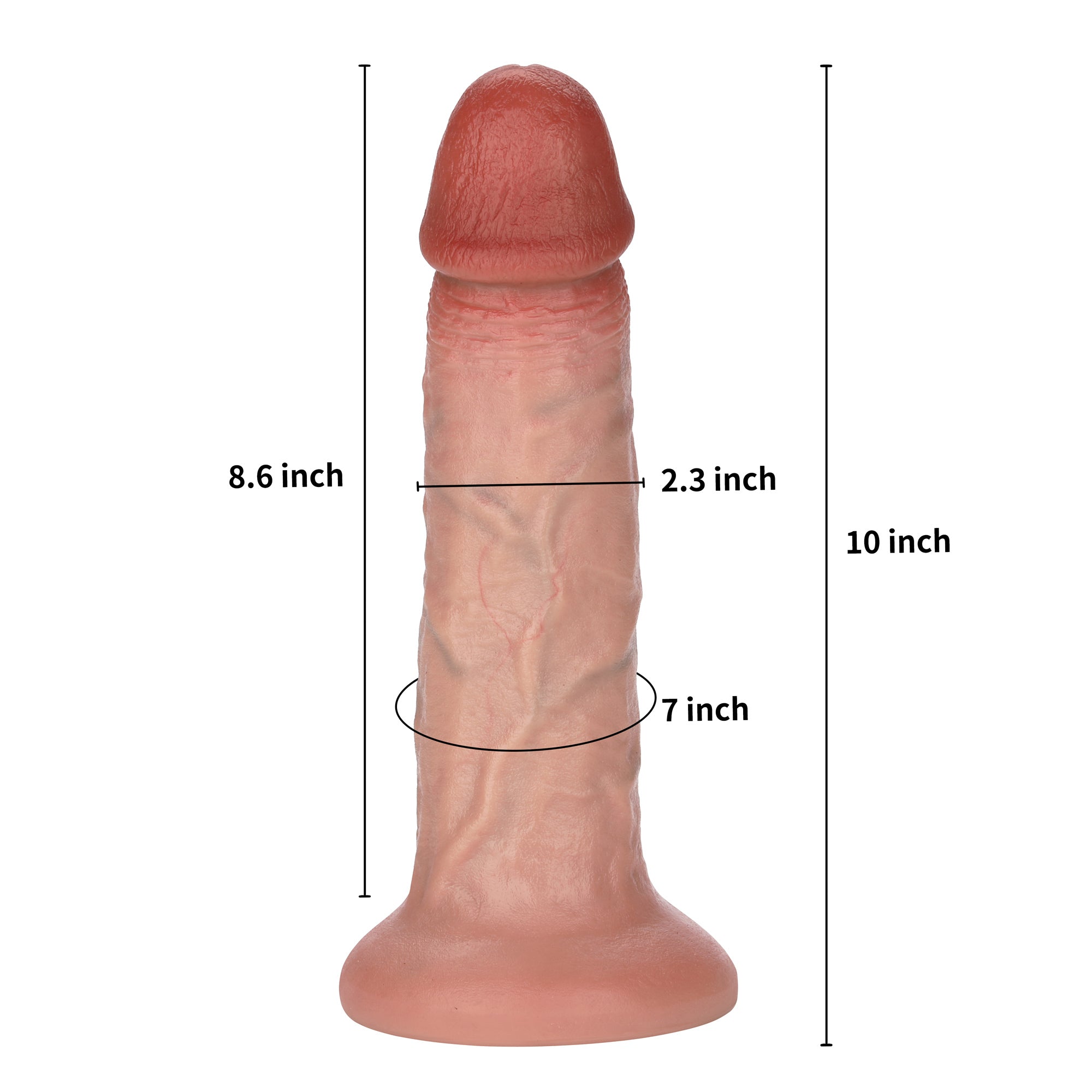 Bryan 10 inch Real Skin Dildo Realistic Feeling Muchroom Glan Soft Skin