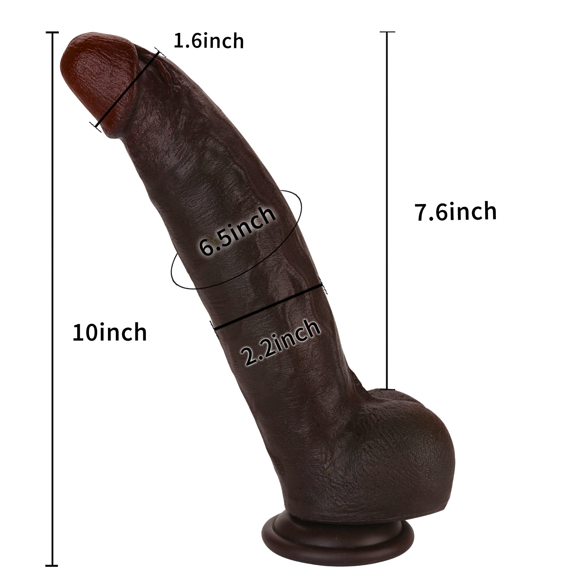 Baron 10 inch BBC Realistic Curved Dildo Real Skin With Keel