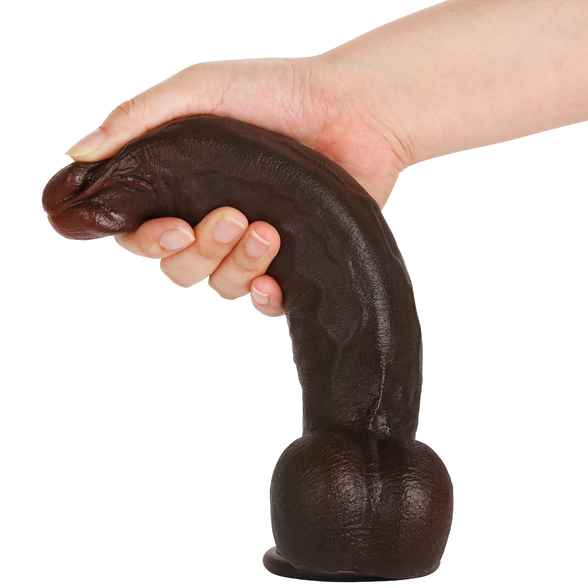 Baron 10 inch BBC Realistic Curved Dildo Real Skin With Keel