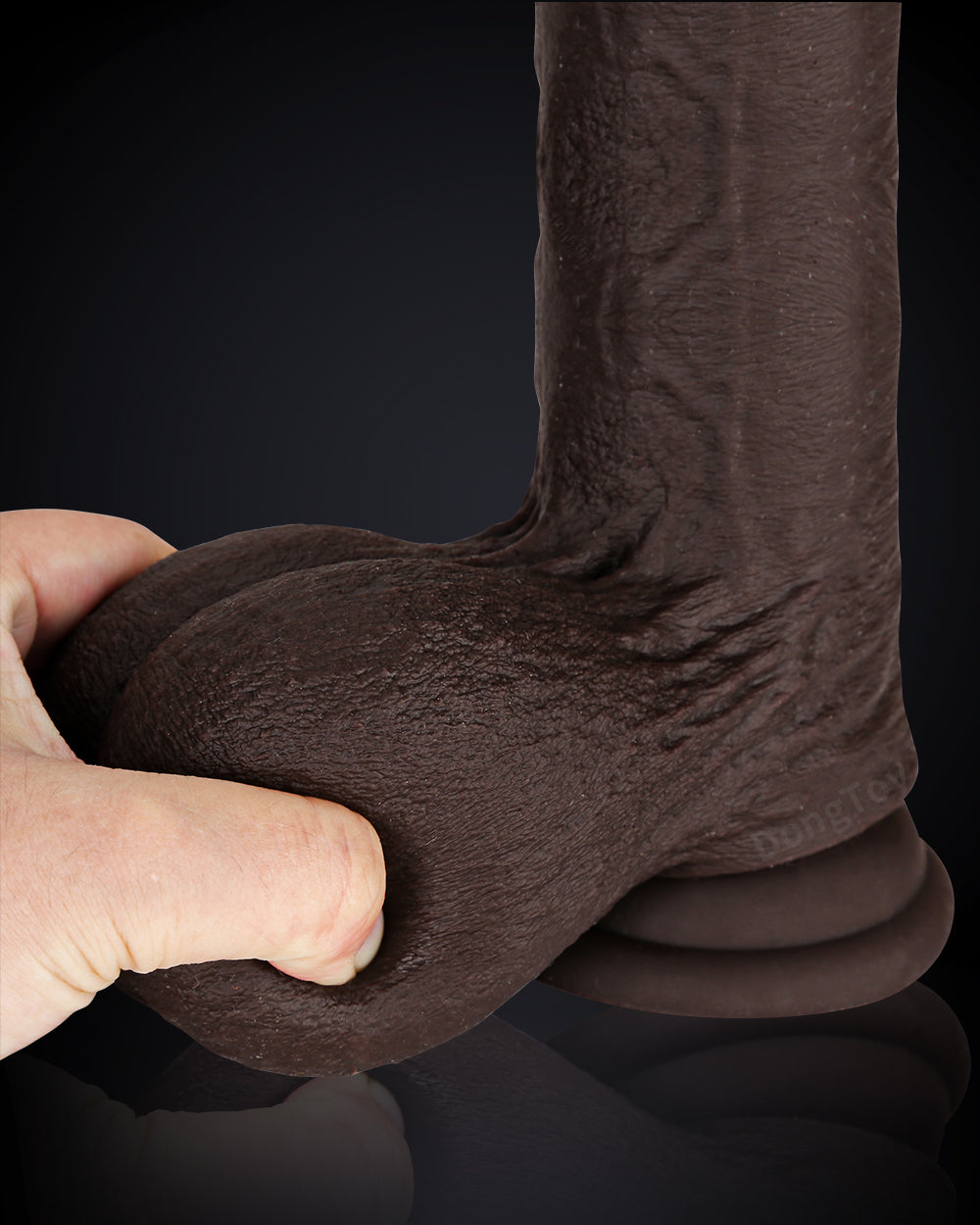 TitanNut 10 inch Lifelike Sliding Skin Uncut Dildo with Realistic Balls