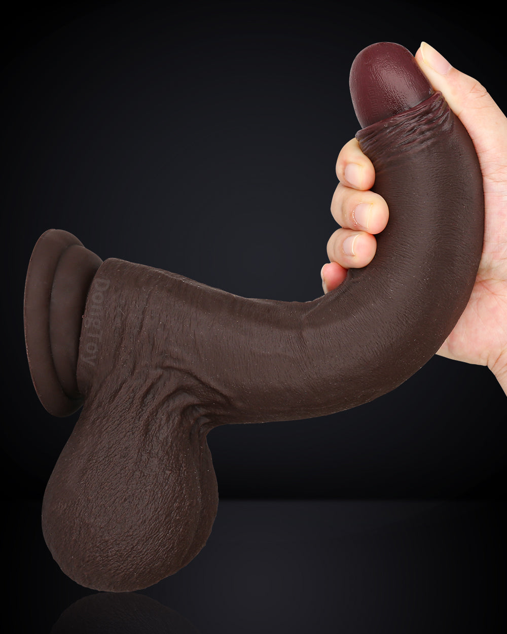 TitanNut 10 inch Lifelike Sliding Skin Uncut Dildo with Realistic Balls