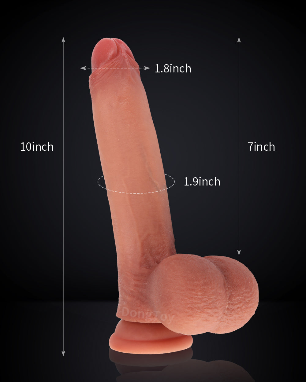 BigNut 10 inch Most Realistic Sliding Skin Dildo Foreskin Dildo With Ball