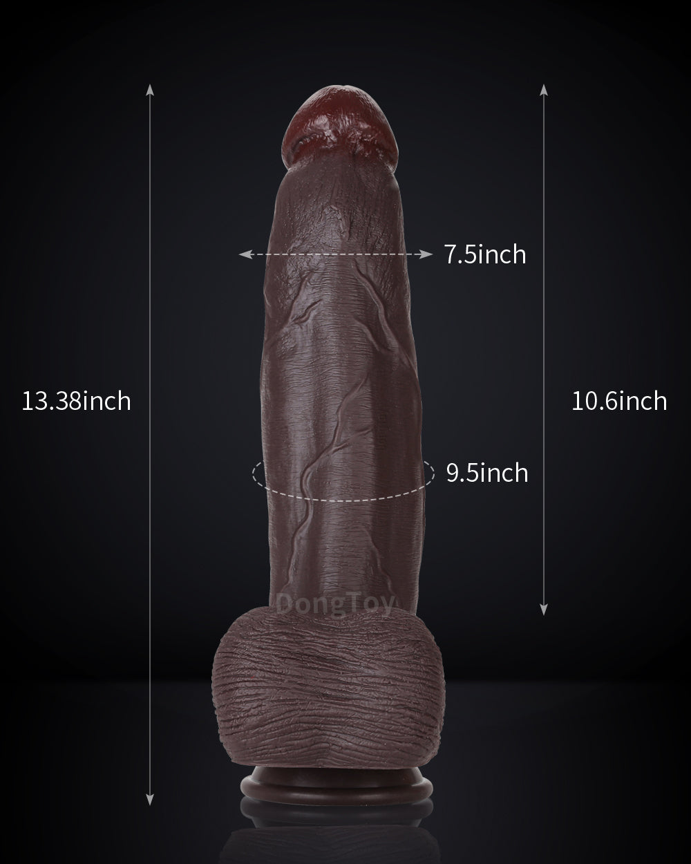 Bruce 13 inch Realistic Huge Dildo Dual Density Huge Dildo Lifelike Skin