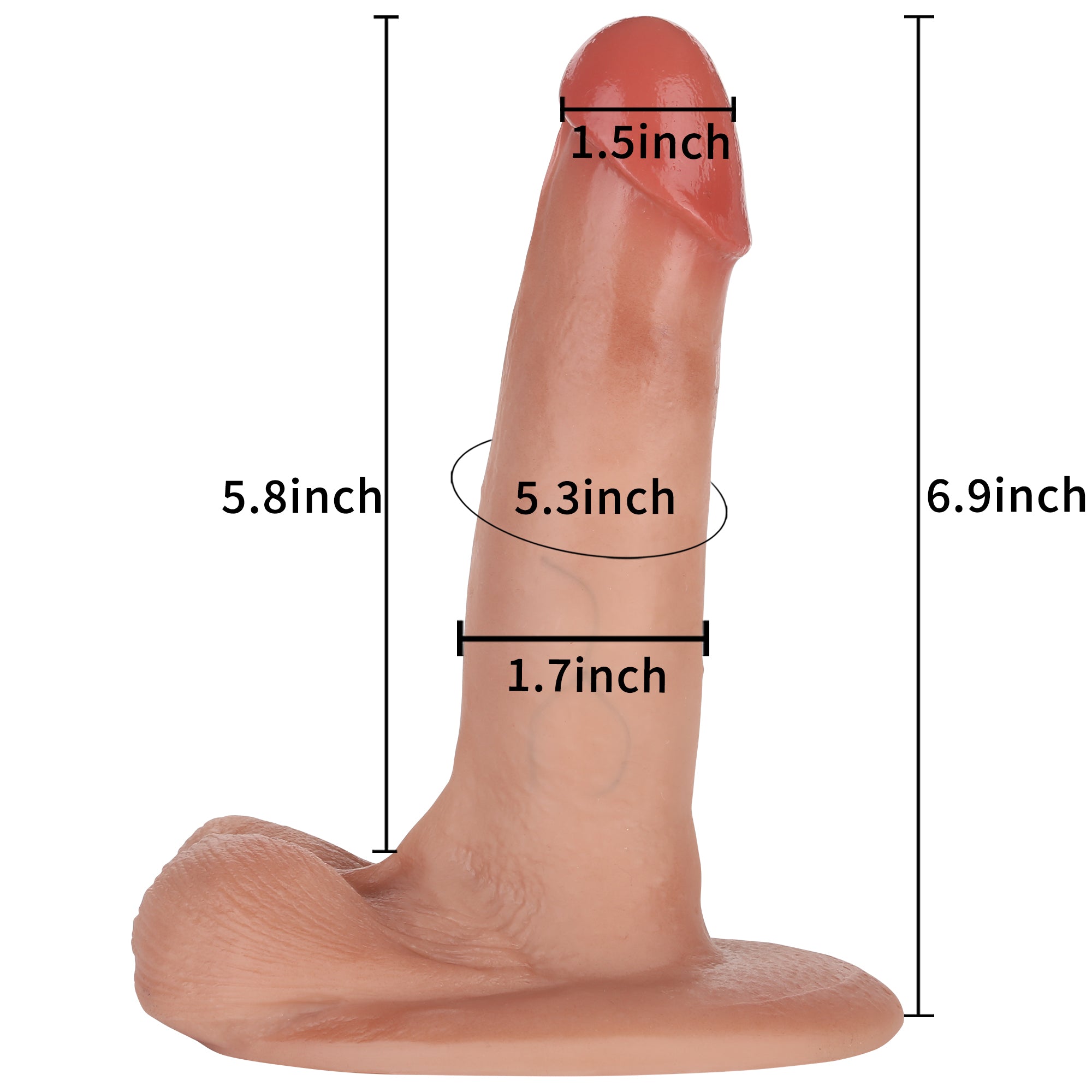 Butter 6.9 inch Sliding Skin Ultra Realistic Dildo & Real Balls