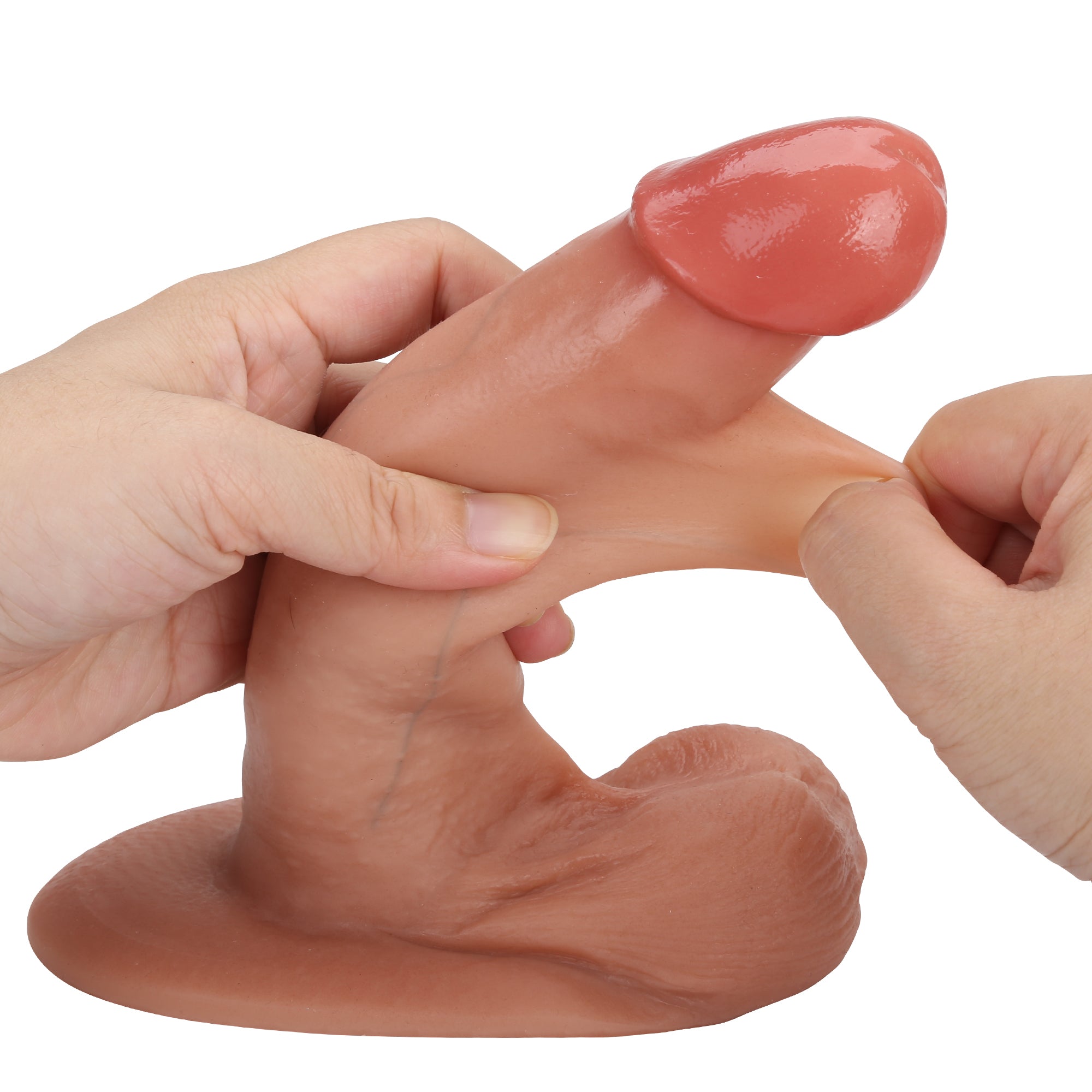 Butter 6.9 inch Sliding Skin Ultra Realistic Dildo & Real Balls