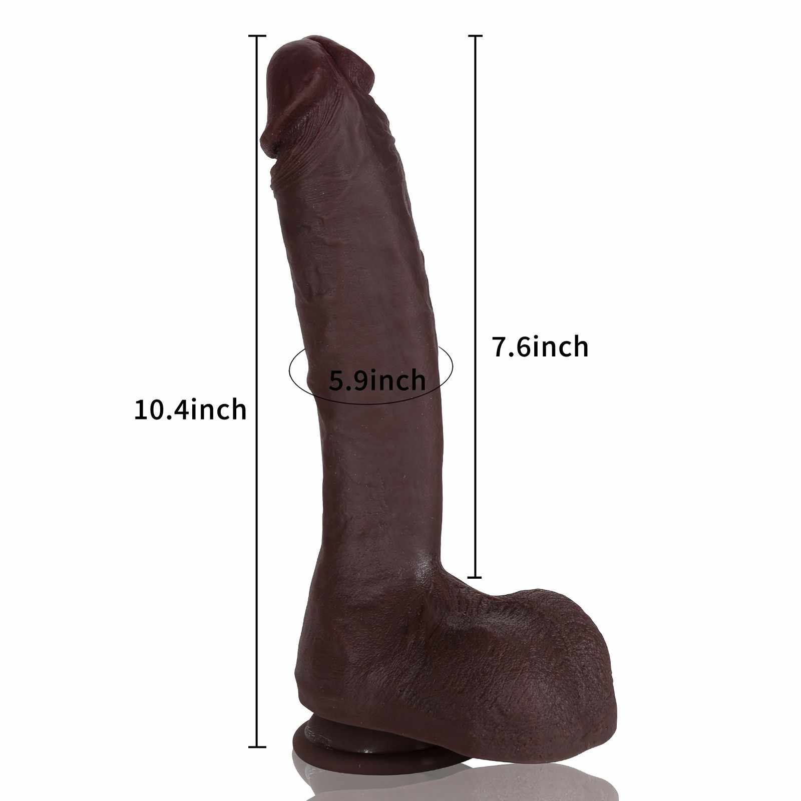 Alex 10.4 inch Ultra Realistic Huge Dildo & Super Realistic Glan Black Dildo