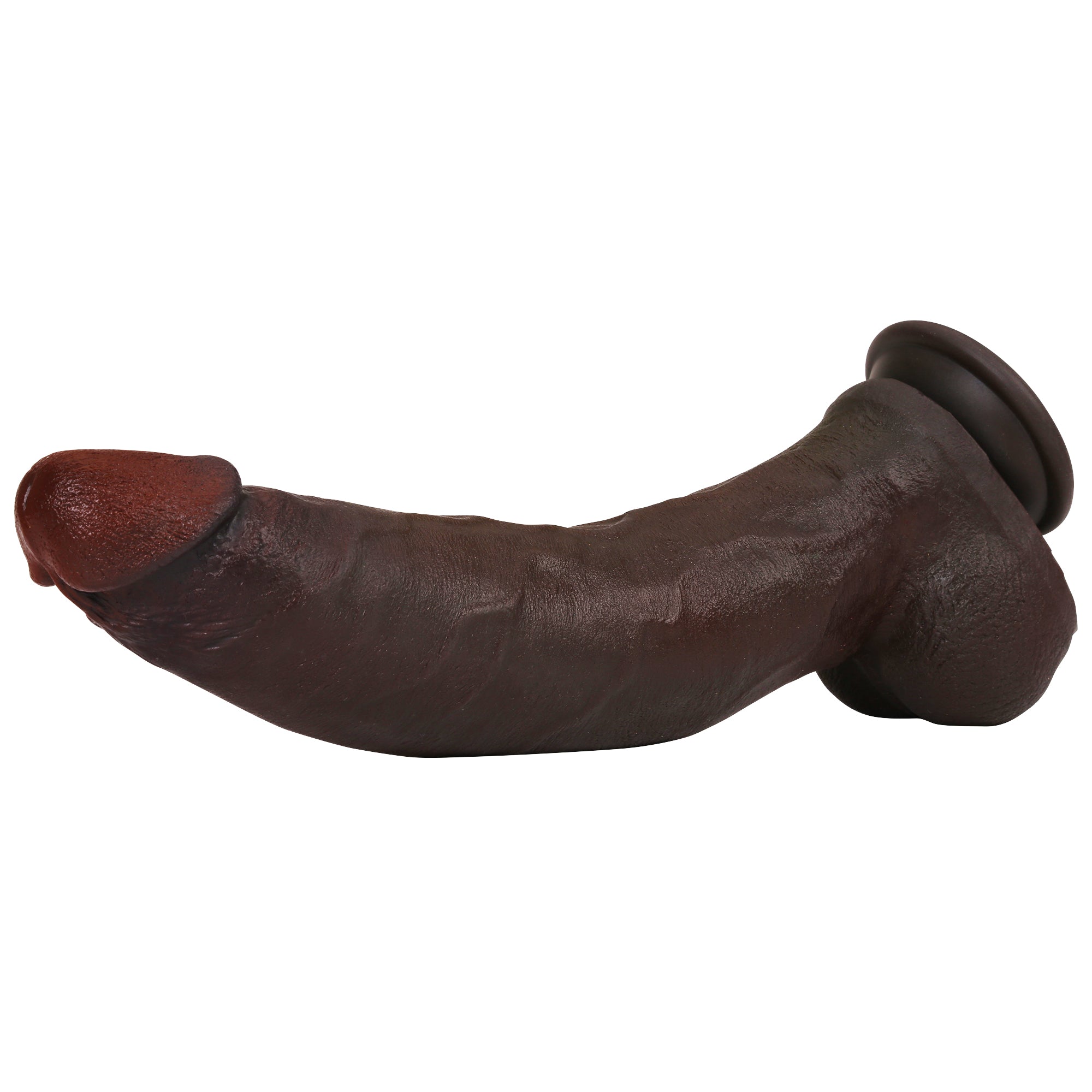 Dredd Dildo BBC Realistic 12 inch Black Real Skin Curved Dildo