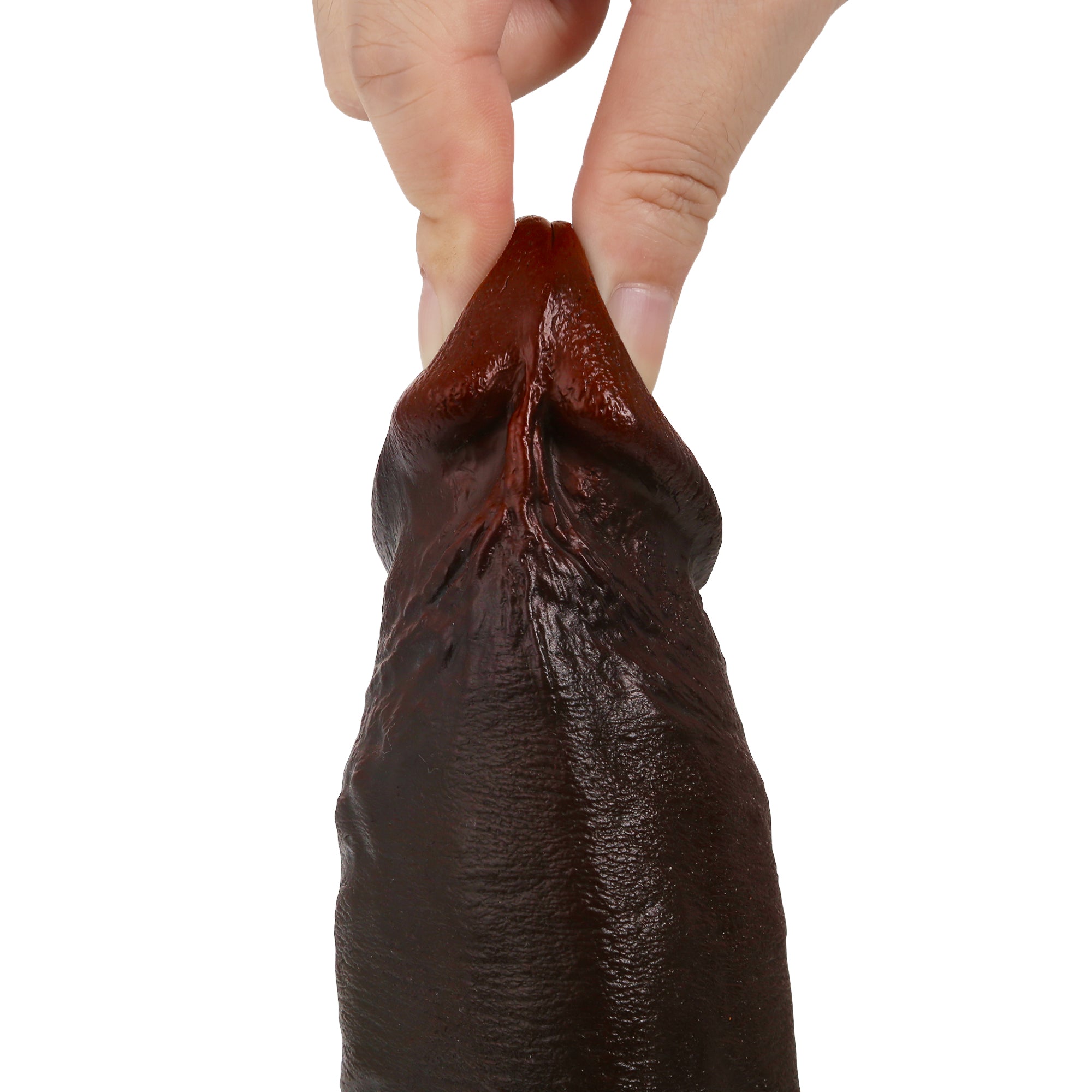 Dredd Dildo BBC Realistic 12 inch Black Real Skin Curved Dildo