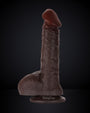 Darius 8 inch Black Realistic Dildo Real Skin Slim Shaft Suction Cup