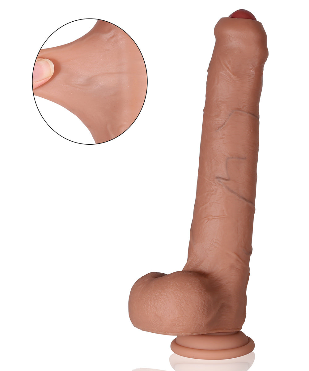Diego 11 inch Huge Foreskin Sliding Skin Realistic Dildo With Balls