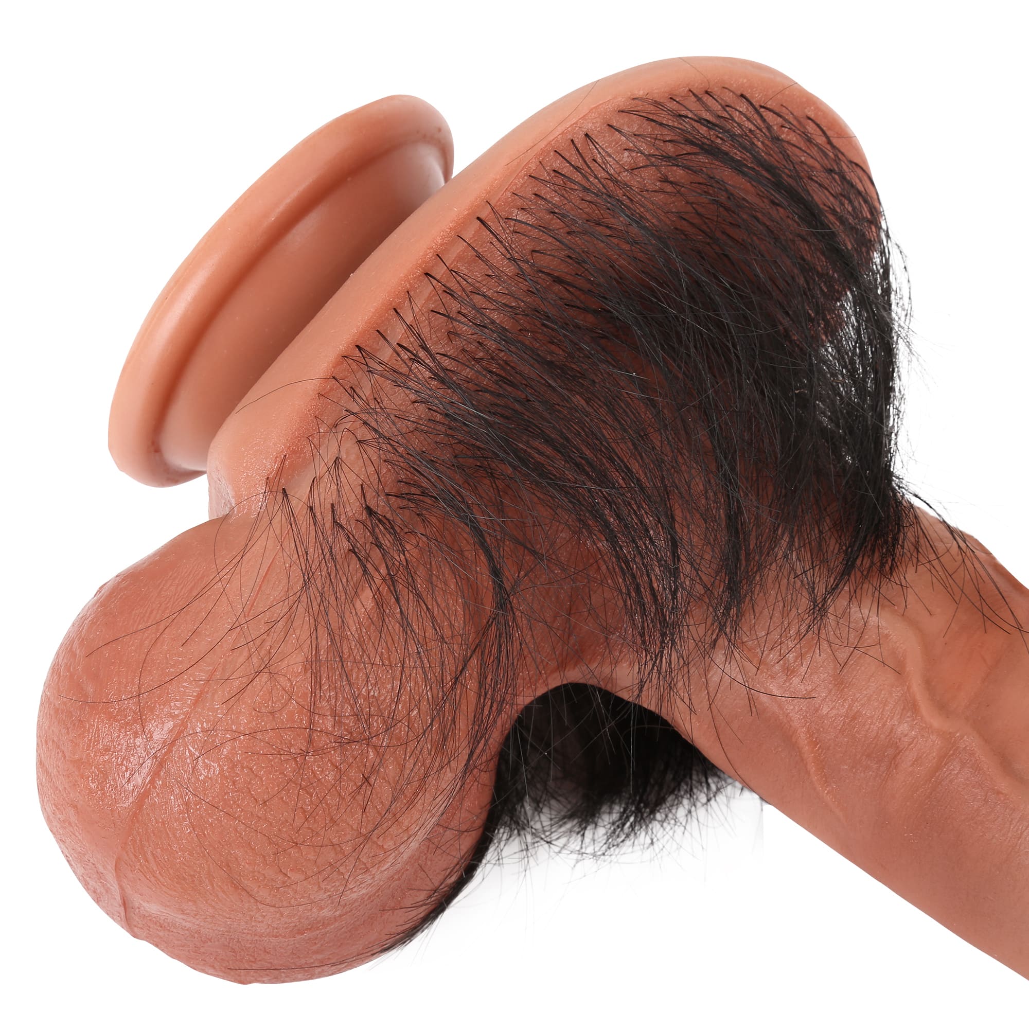 Furry 8 inch Realistic Dildo Real Hairy Dildo With Ball & RealGlan