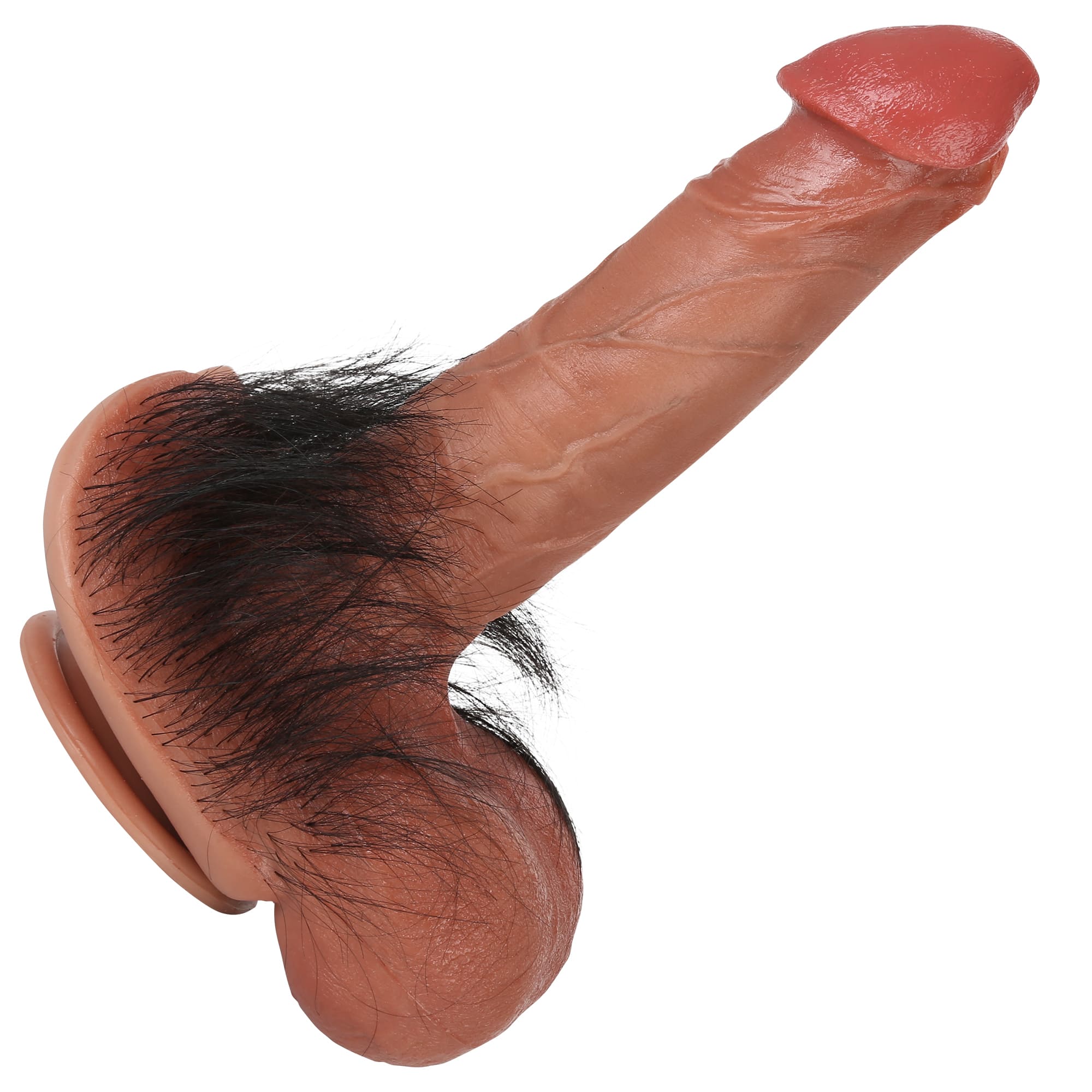 Furry 8 inch Realistic Dildo Real Hairy Dildo With Ball & RealGlan