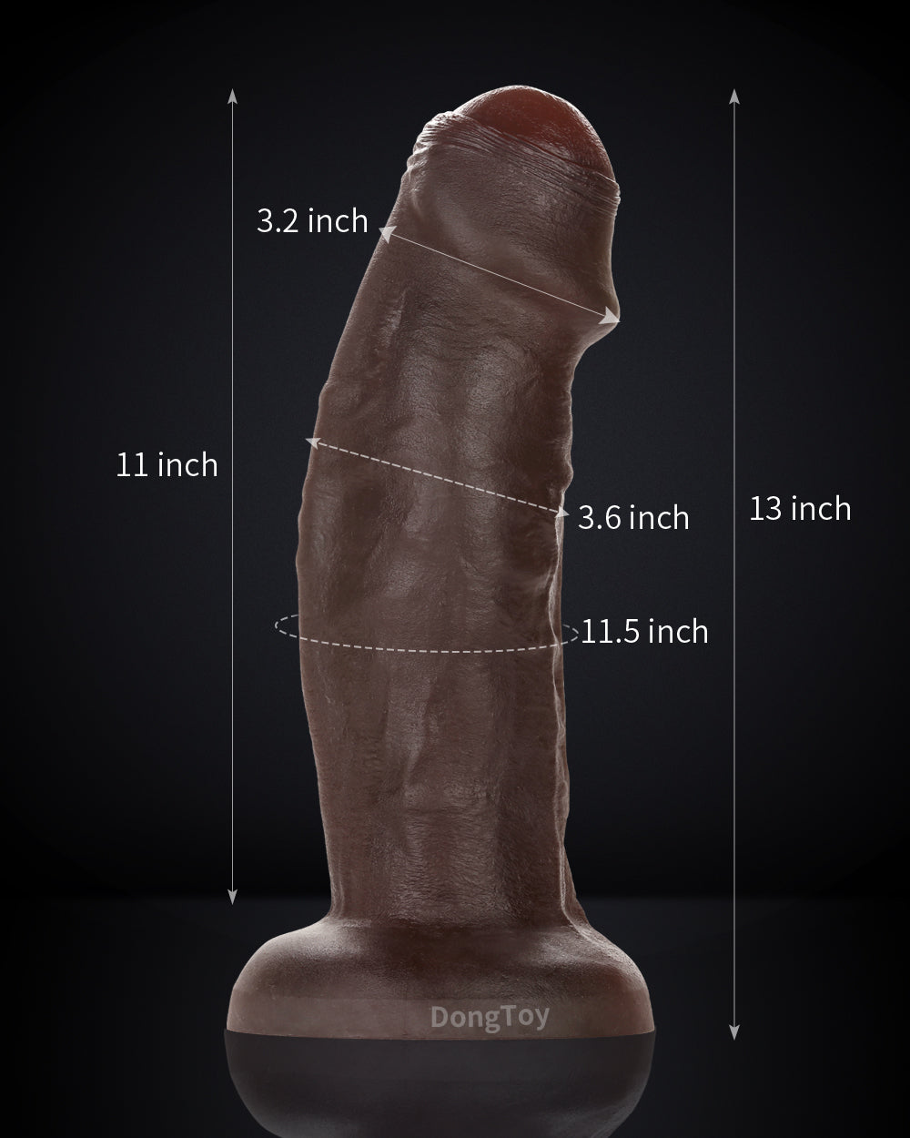 Titan 13 inch Ultra Huge Black XL Dildo Extreme Girth Suction Cup