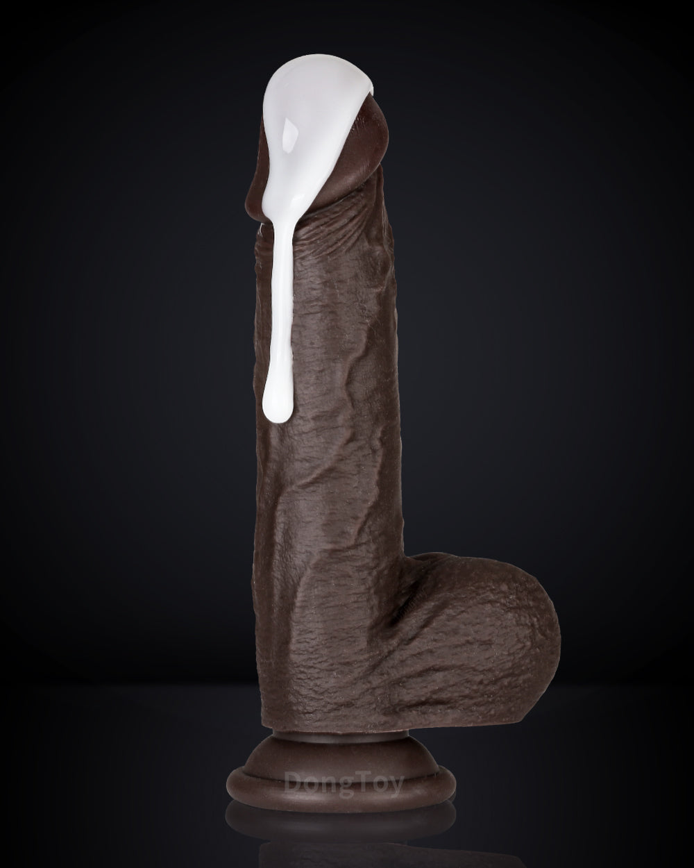 Juicy 7 inch Squirting Dildo Cumming Ejaculating Black Dildo Sliding Skin