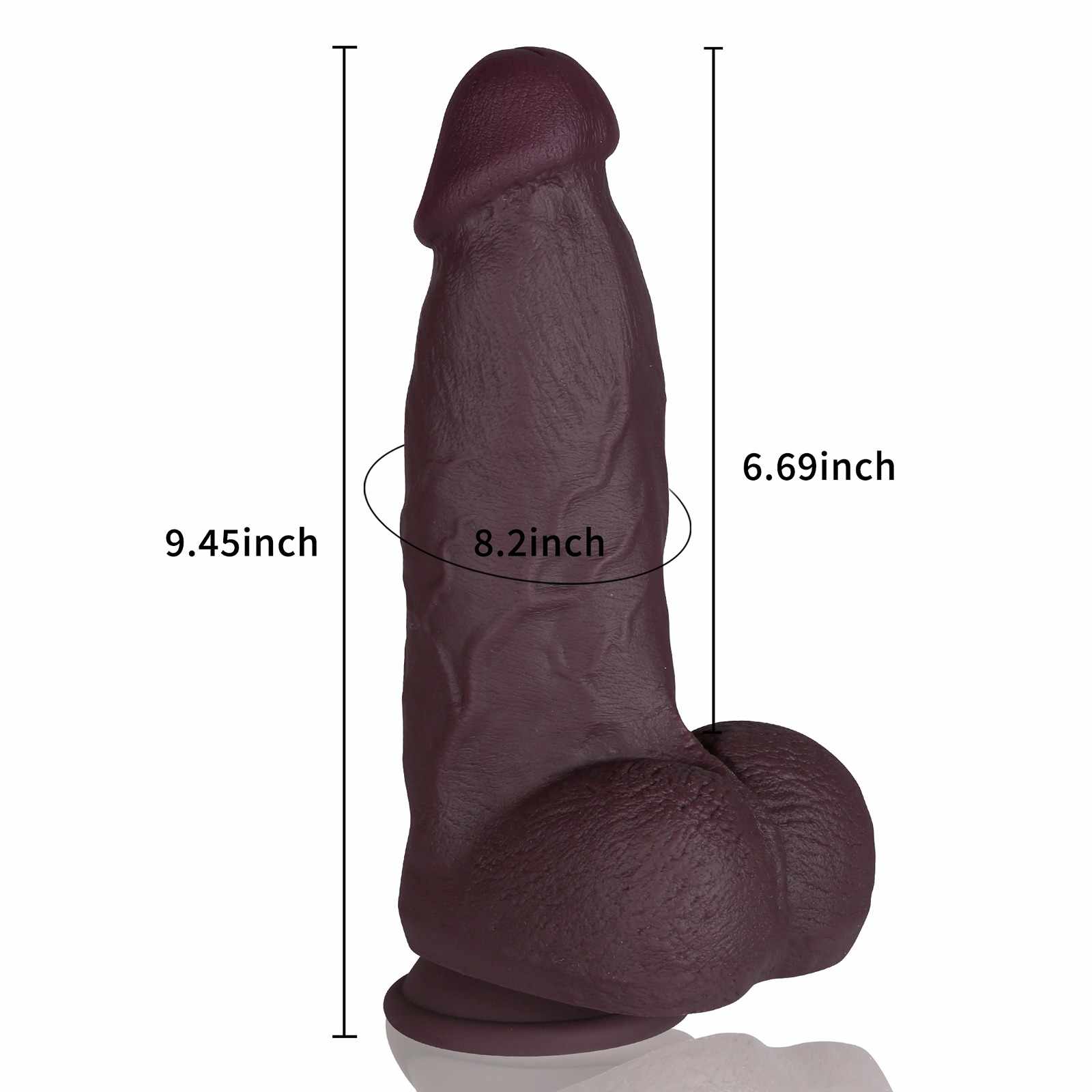 Jack 9 inch Silicone Black Thick Realistic Dildo