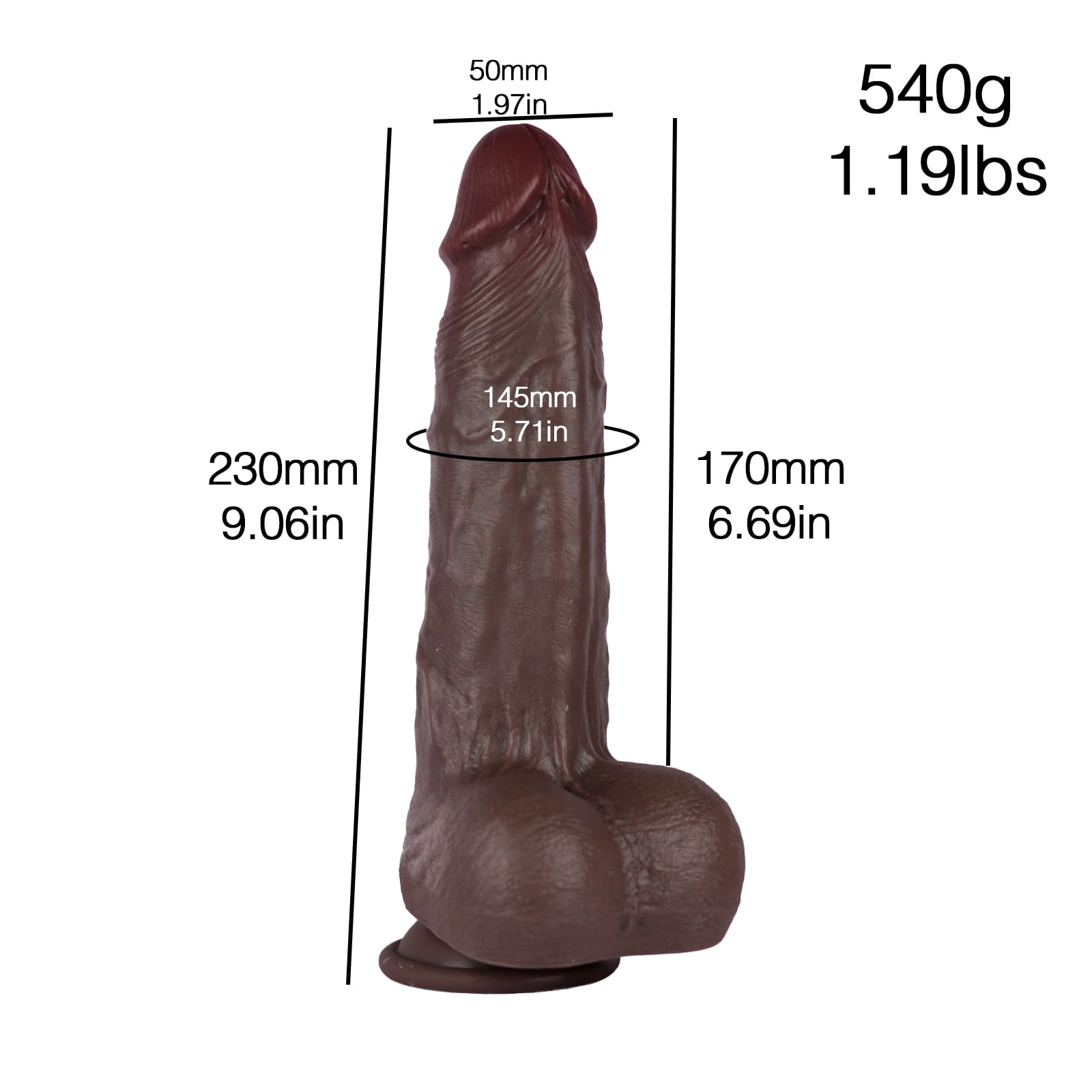 Jones 9 inch Deep Filling Realistic Dildo Lifelike Feeling