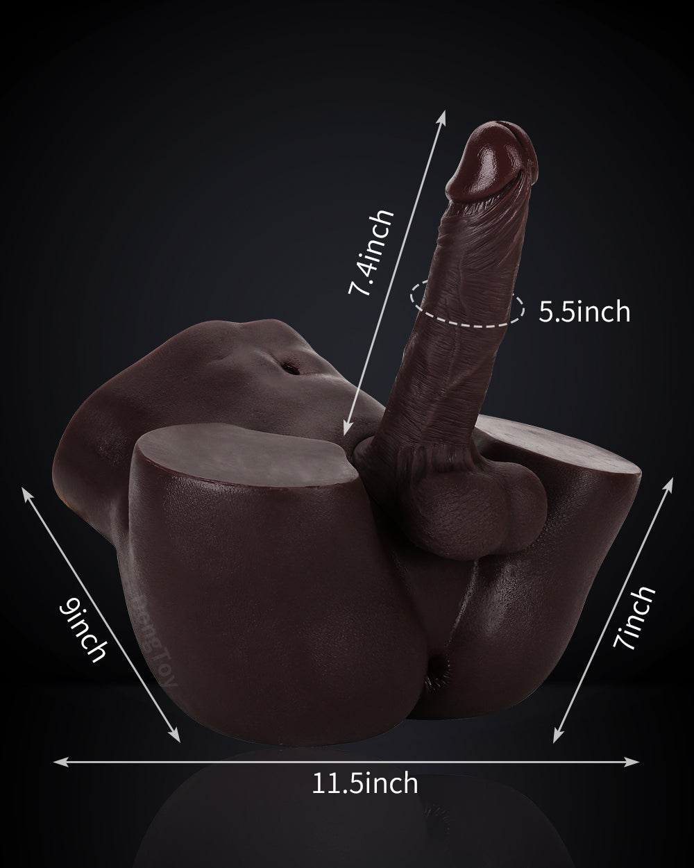 DONGTOY Justin 14lb Silicone Torso With James 7 inch Dildo