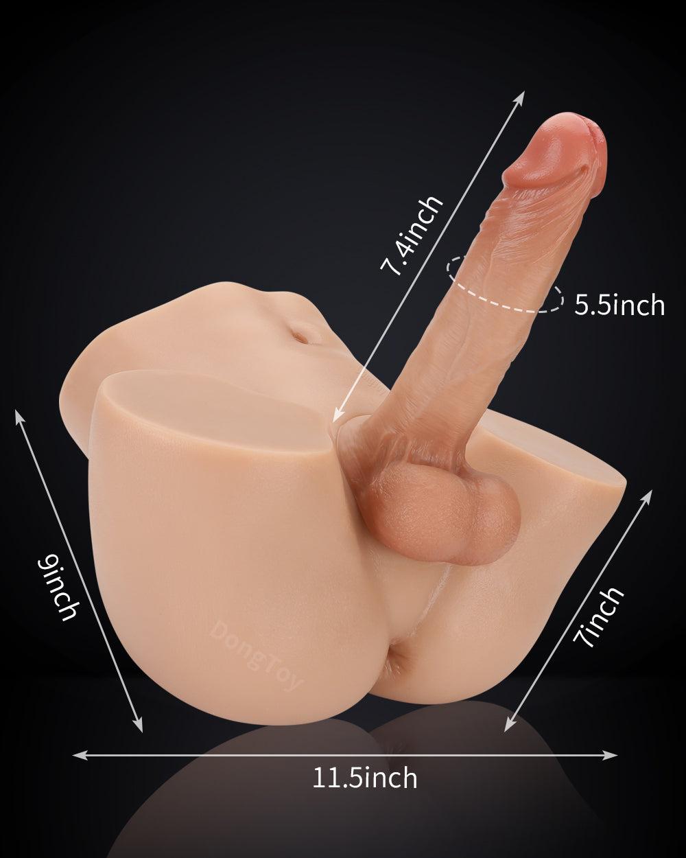 DongToy Justin 14lb Realistic Torso Dildo & James 7inch Dildo (Flesh)