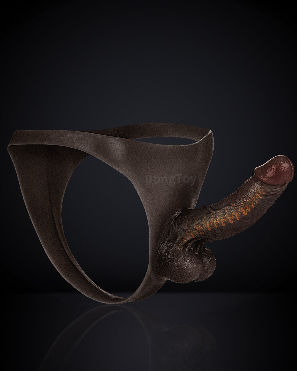 Kendon 6.2 Inches Wearable Silicone Strap-On dildo with Curved Internal Black