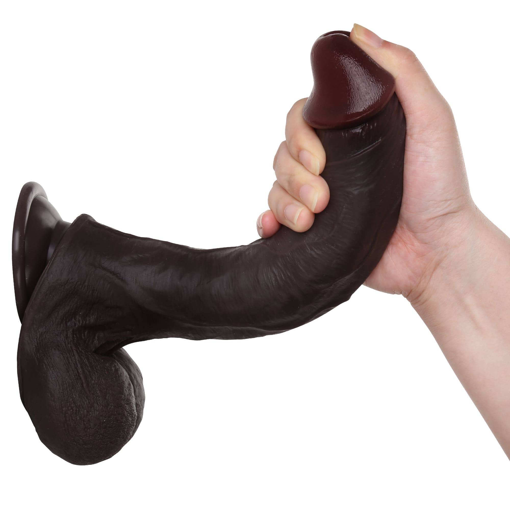 Knight 10 inch Real Feel Ball Super Realistic Glan Black Dildo