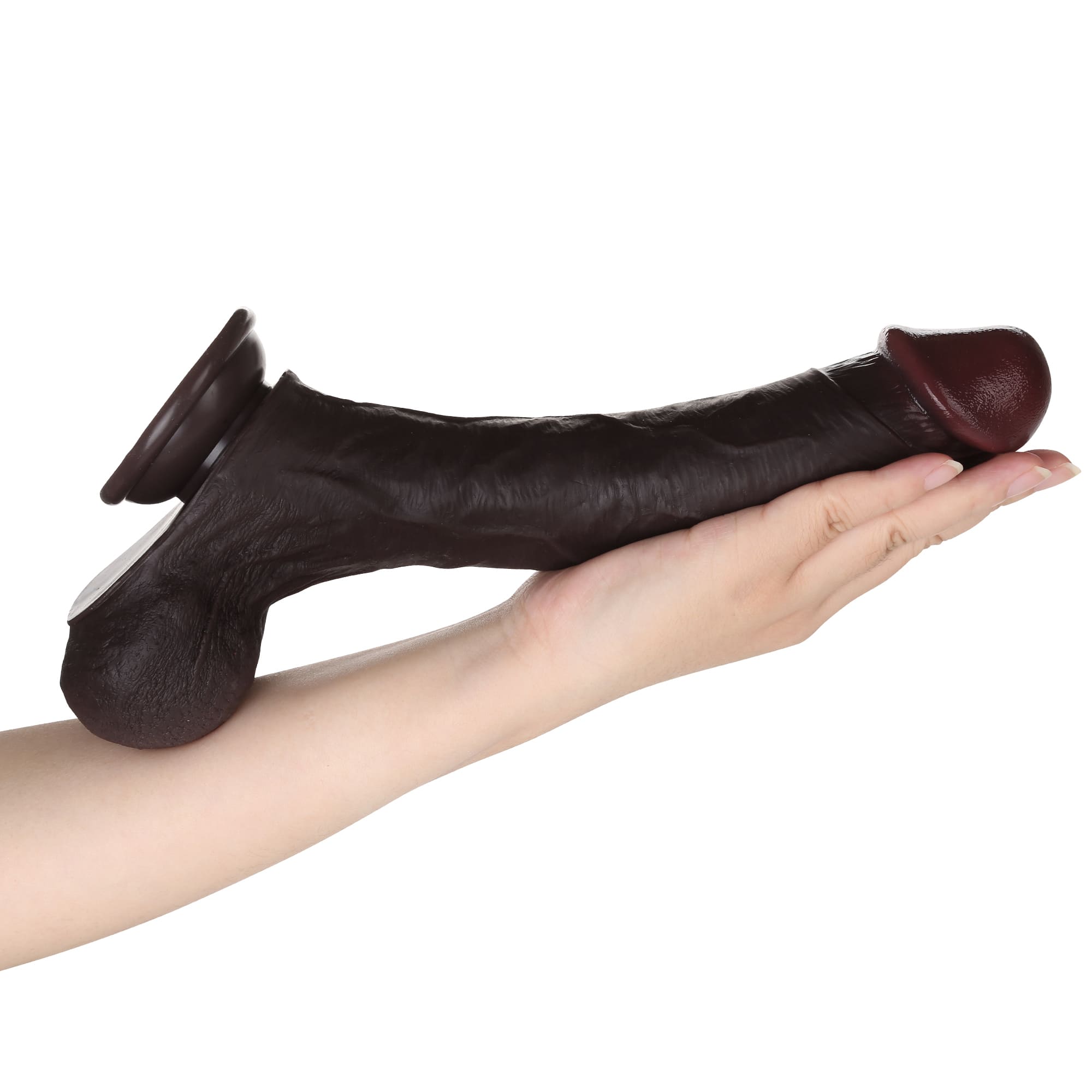 Knight 10 inch Real Feel Ball Super Realistic Glan Black Dildo
