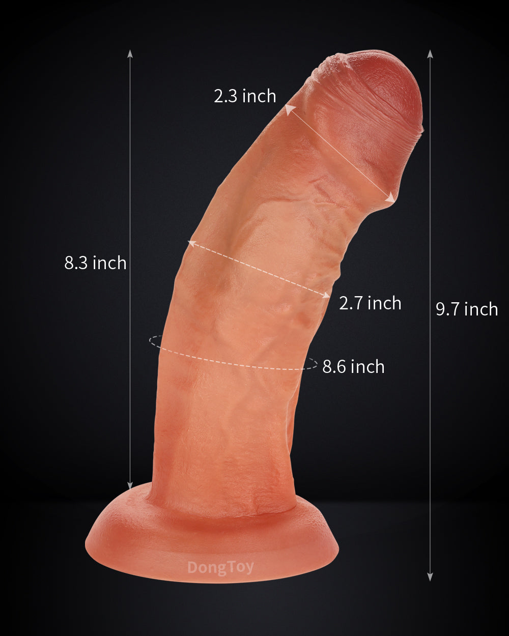 Maximus 9.7 inch Huge Thick Realistic Dildo Brown Girthy Suction Cup