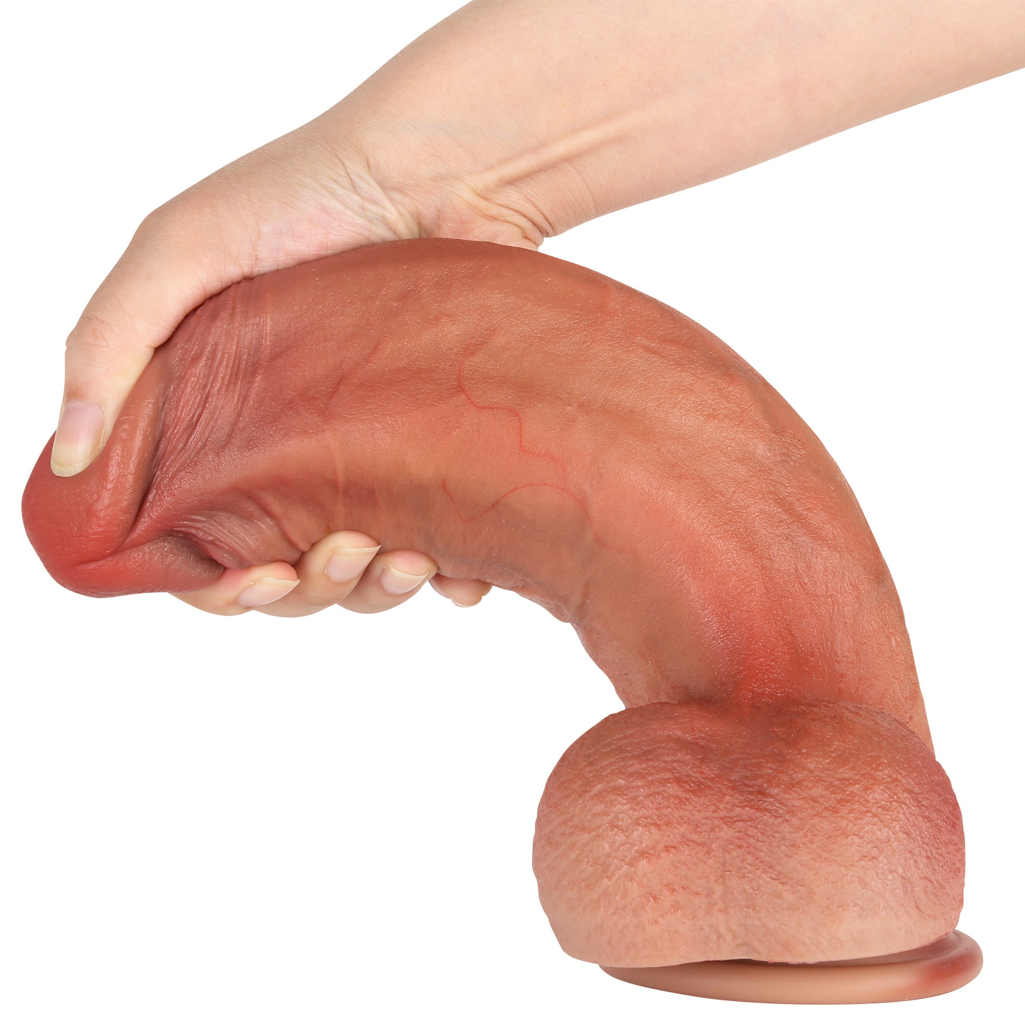 MeatBall Ultra Real Skin Realistic Dildo Girthy Huge Dildo Brown And Flesh Color