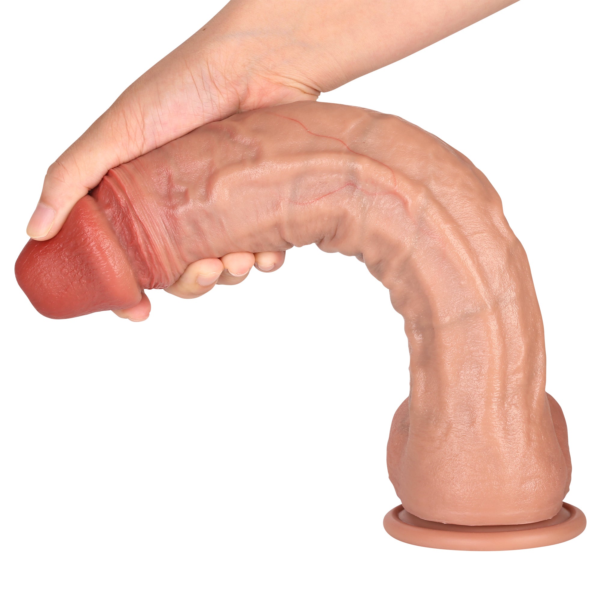 Monster 12 inch Most Realistic Dildo Real Glan Lifelike Vein Curved Dildo
