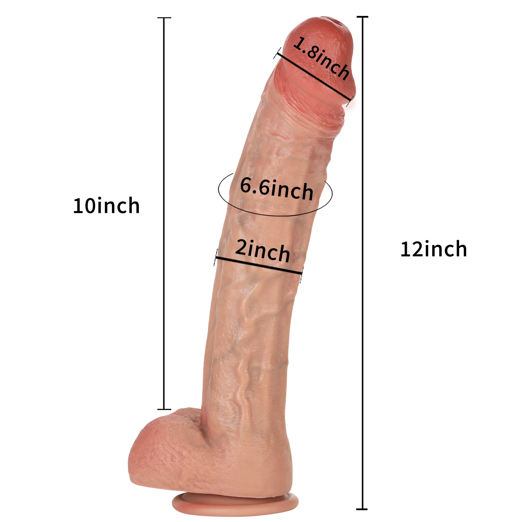 Monster 12 inch Most Realistic Dildo Real Glan Lifelike Vein Curved Dildo