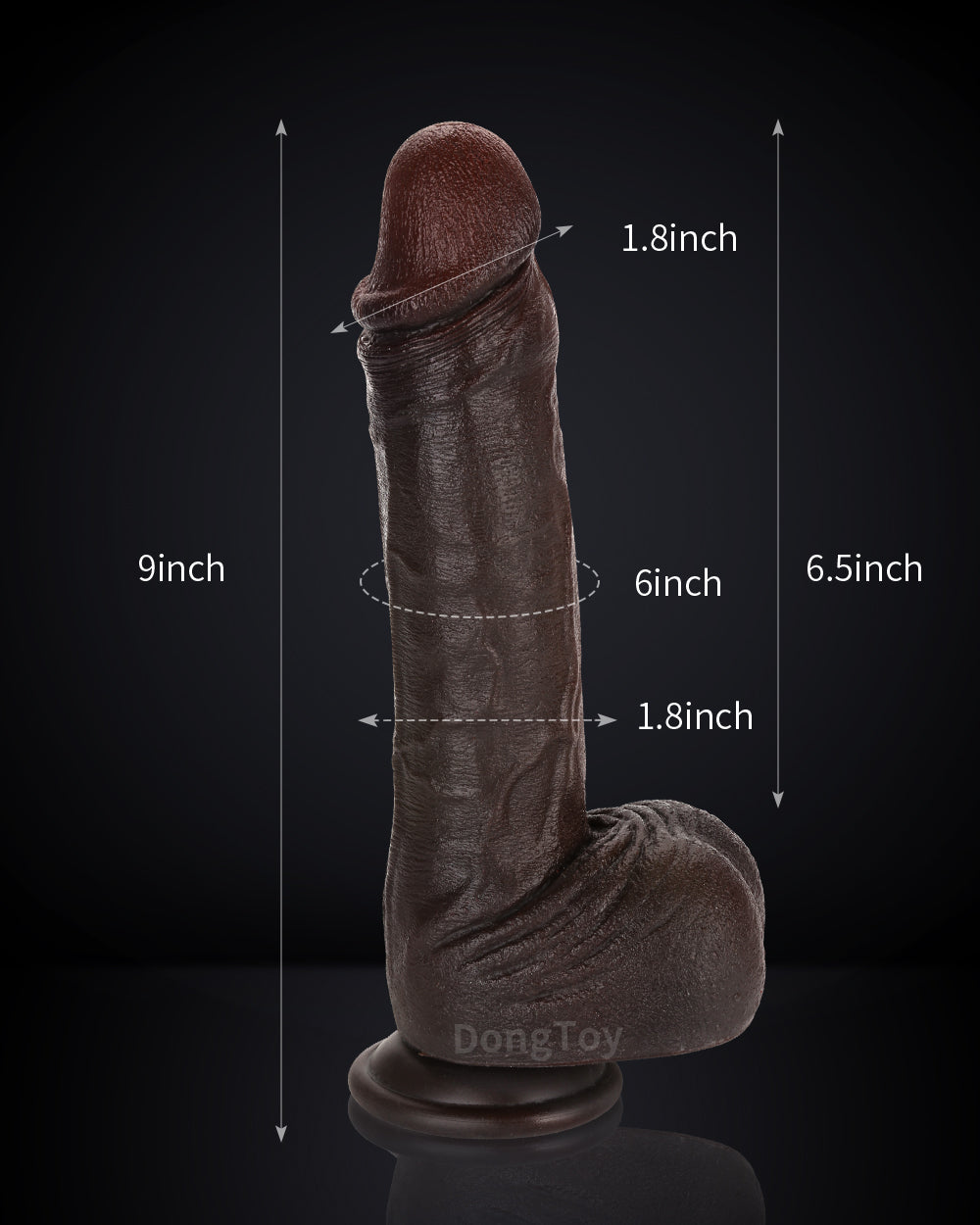 MrJ 9 inch BBC Realistic Dildo Super Real Skin Black Dildo