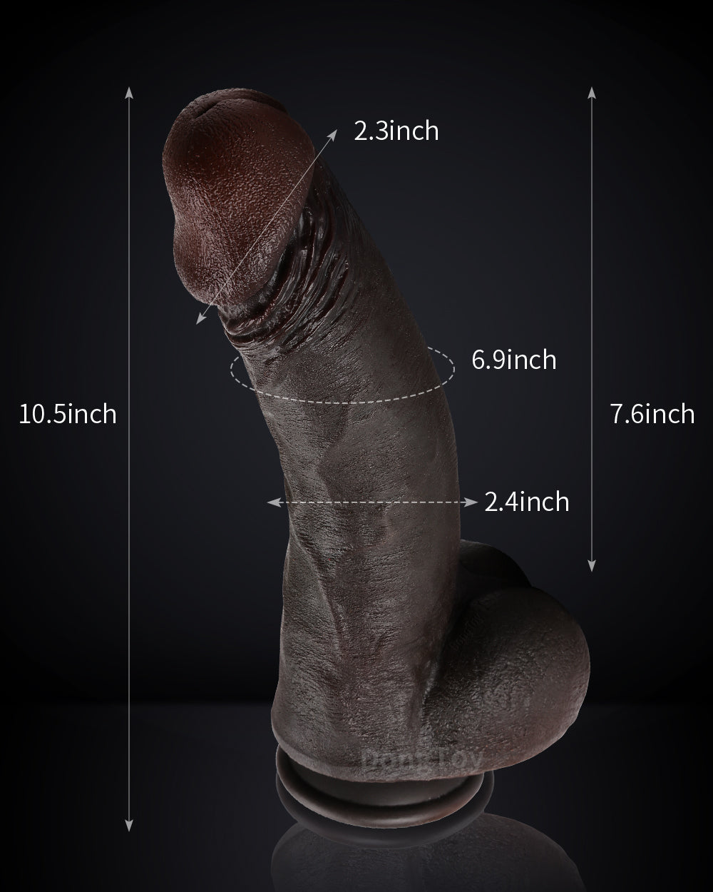 Roman 10 inch Ultra Realistic Real Skin Dildo With Keel