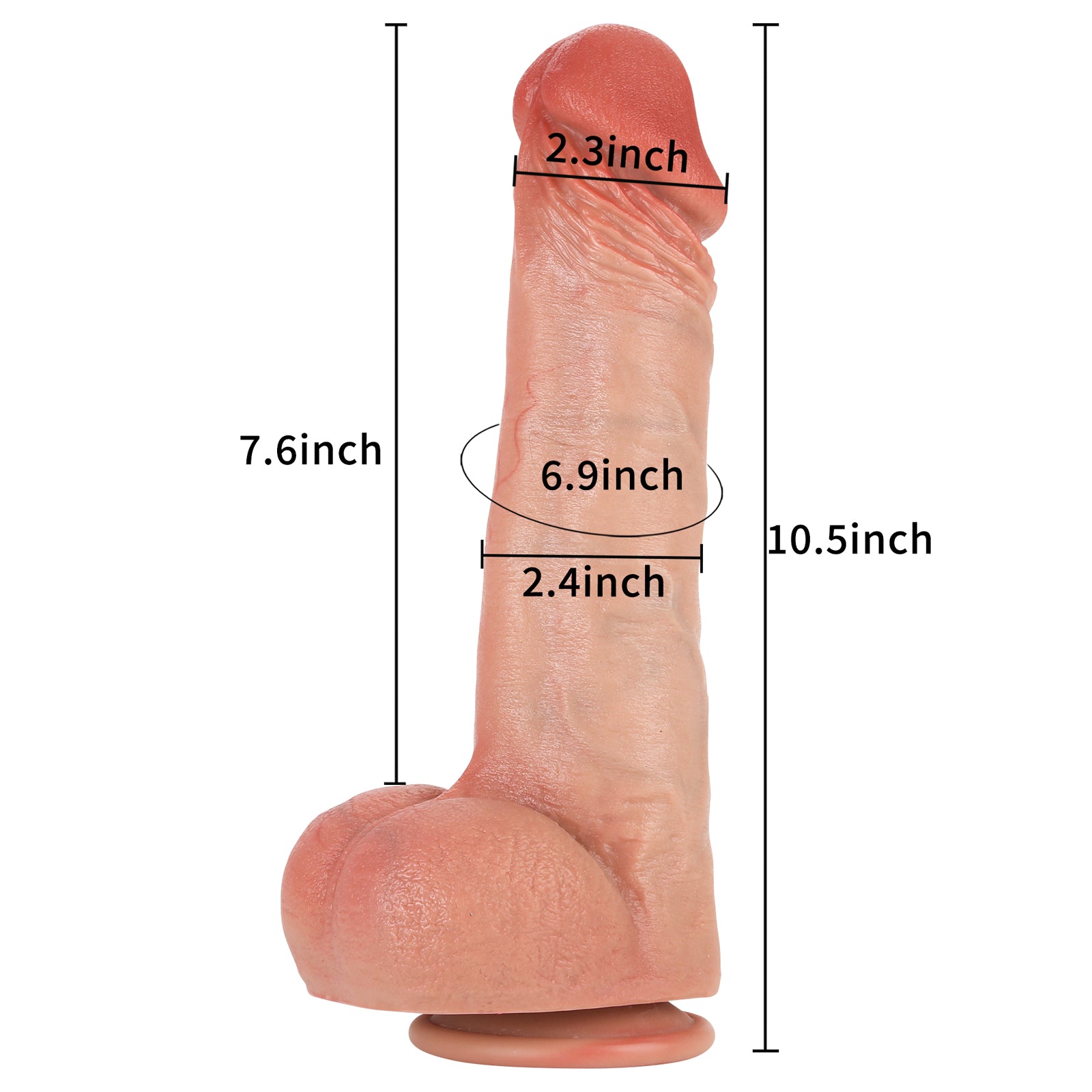 Roman 10 inch Ultra Realistic Real Skin Dildo With Keel