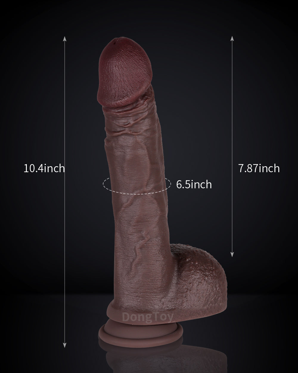 Ryan 10 Inch Lifelike Glan Realistic Dildo Black Dildo