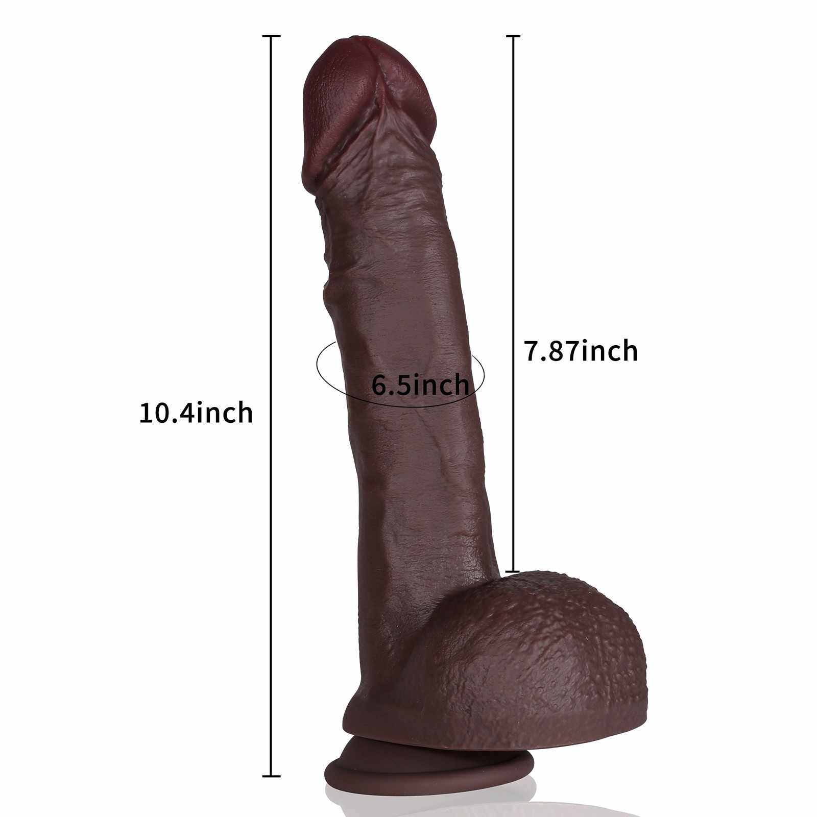 Ryan 10 Inch Lifelike Glan Realistic Dildo Black Dildo