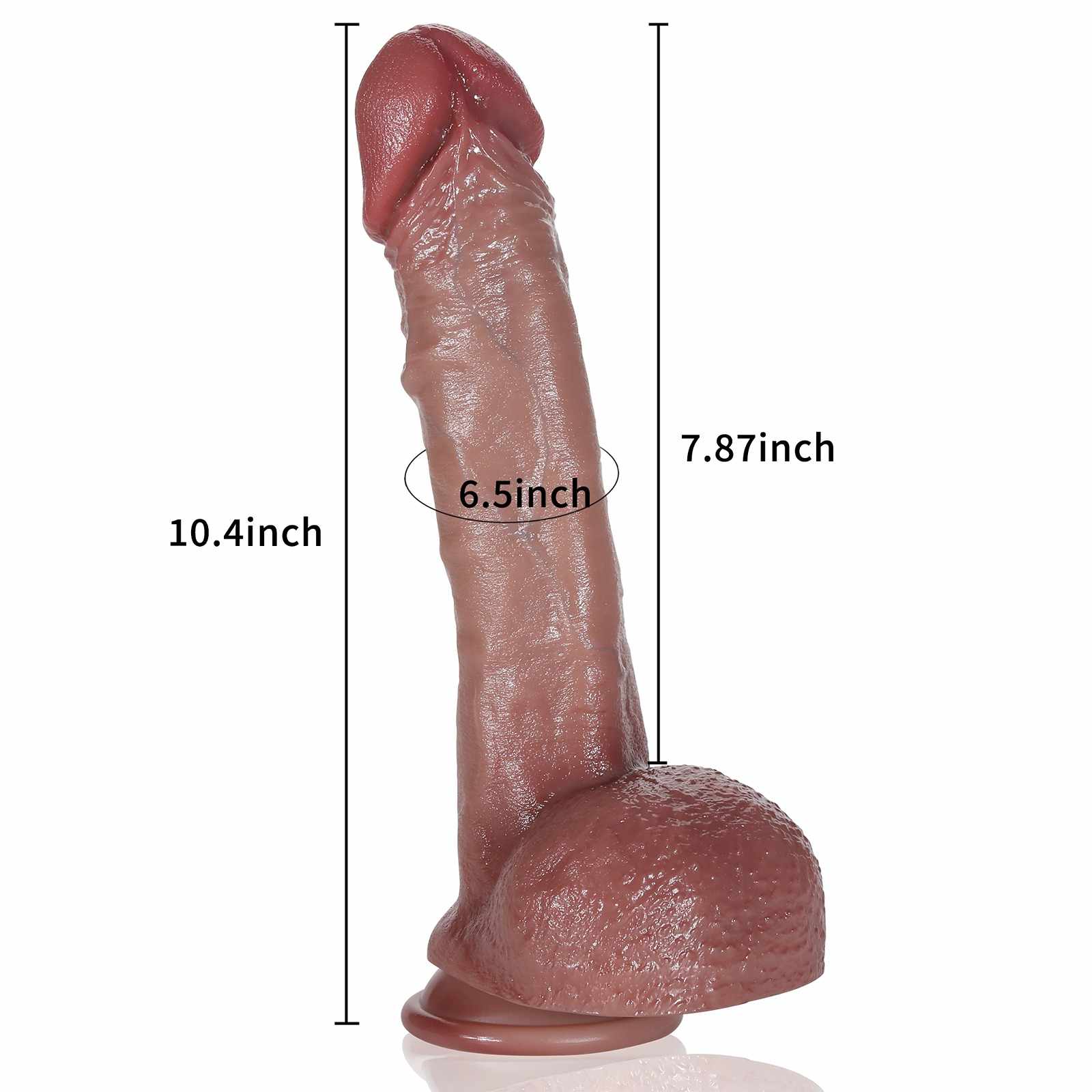 Ryan 10 Inch Lifelike Glan Realistic Dildo Black Dildo