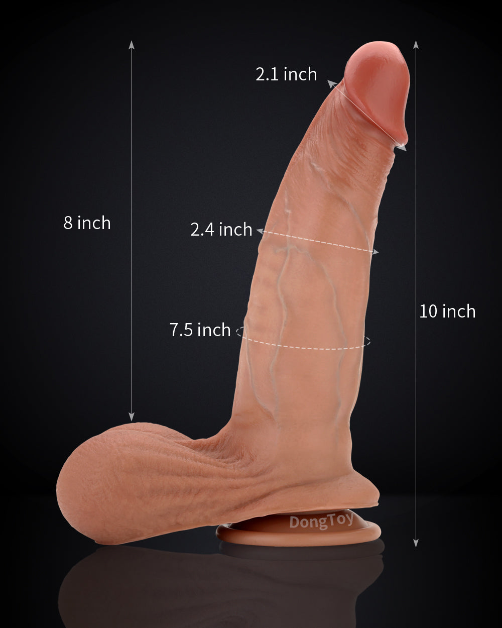 Nash 10 Inch Sliding Skin Dildo with Big Balls