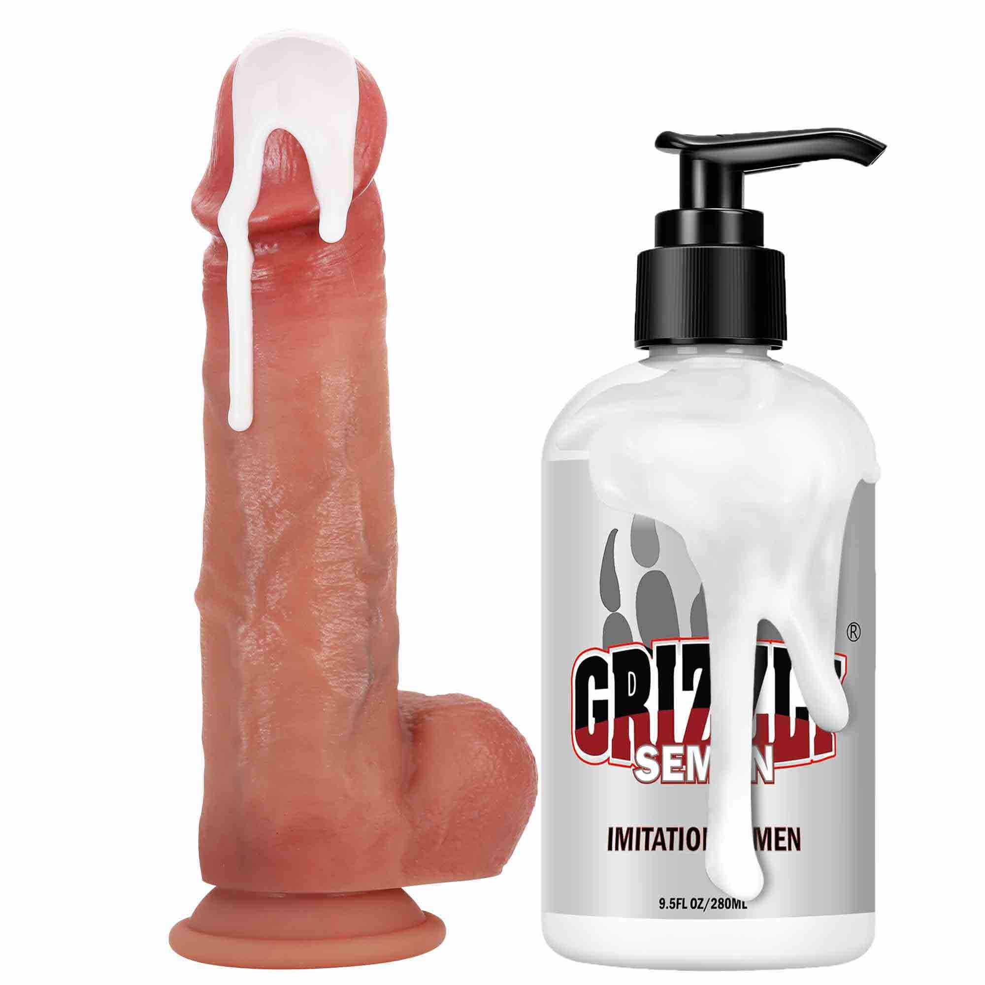 Boomer Squirting Dildo 9 inch Cumming Ejaculating Dildos Sliding Skin