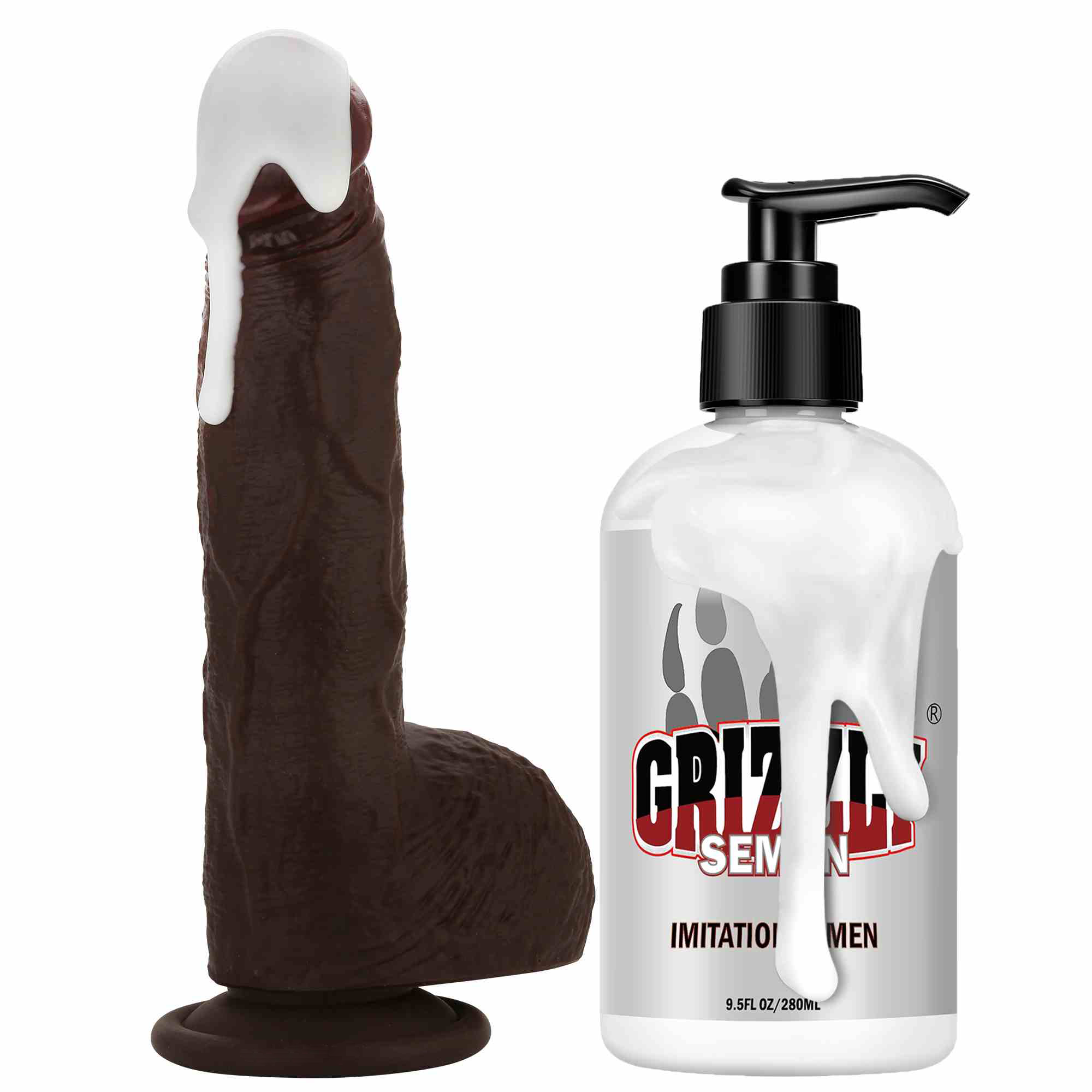 Squirtle 8 inch Squirting Cumming Real Feel Sliding Skin Black